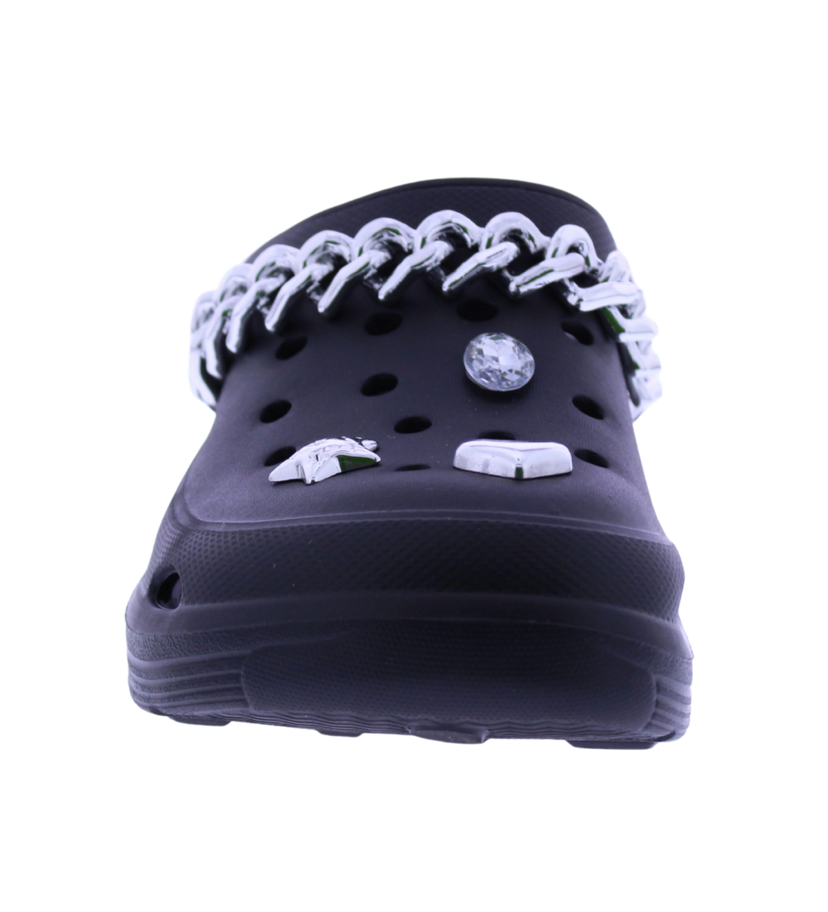 Women's EVA Clog with Silver Chain and Charms