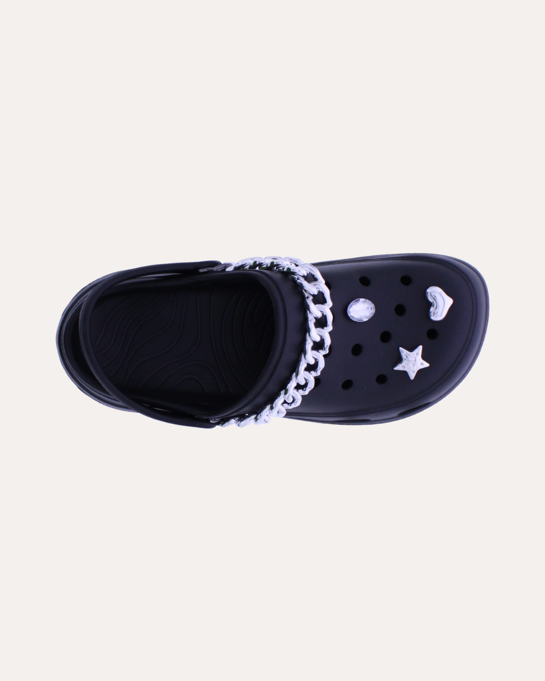 Women's EVA Clog with Silver Chain and Charms