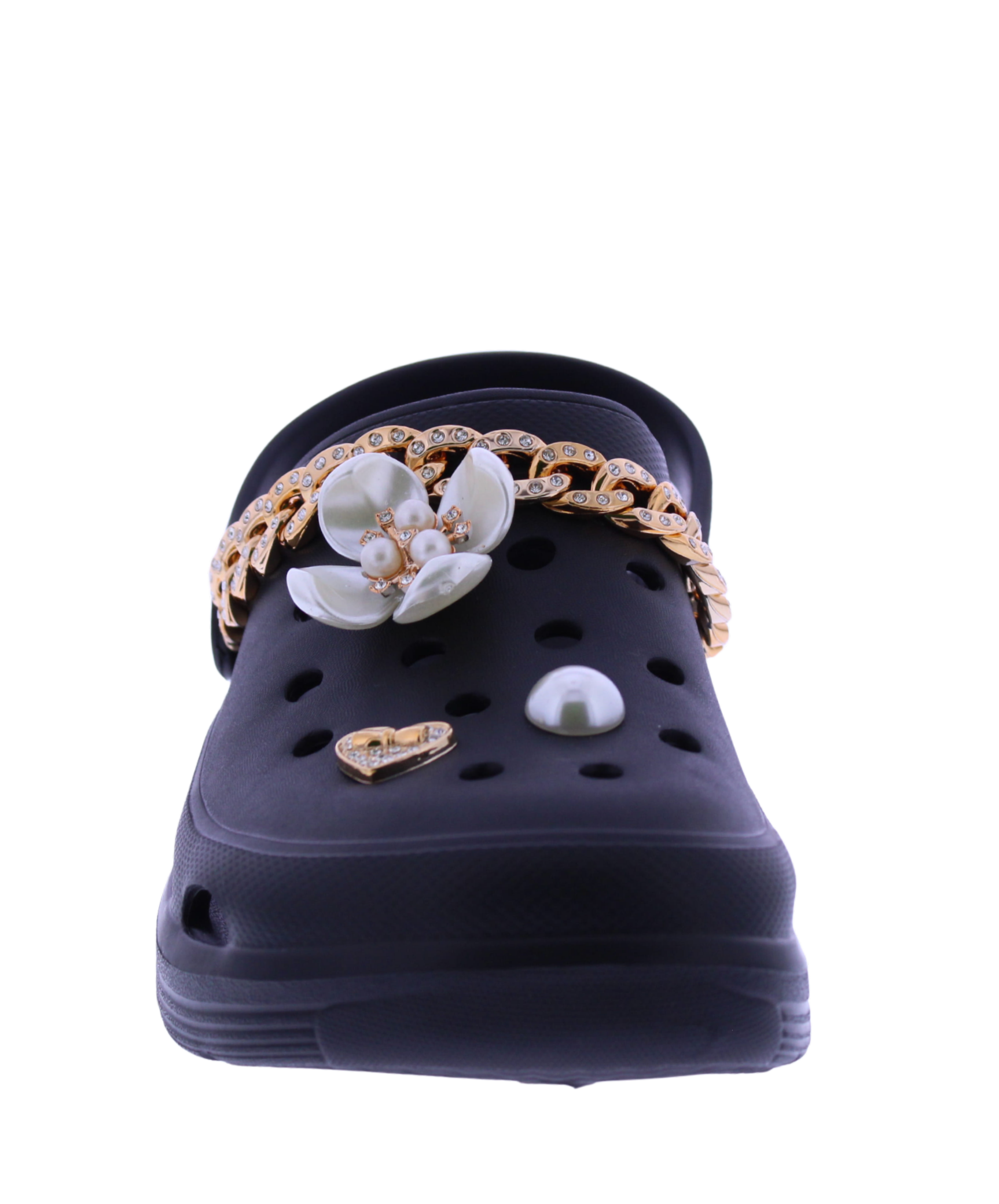 Women Clog with Metal Chain + Charms