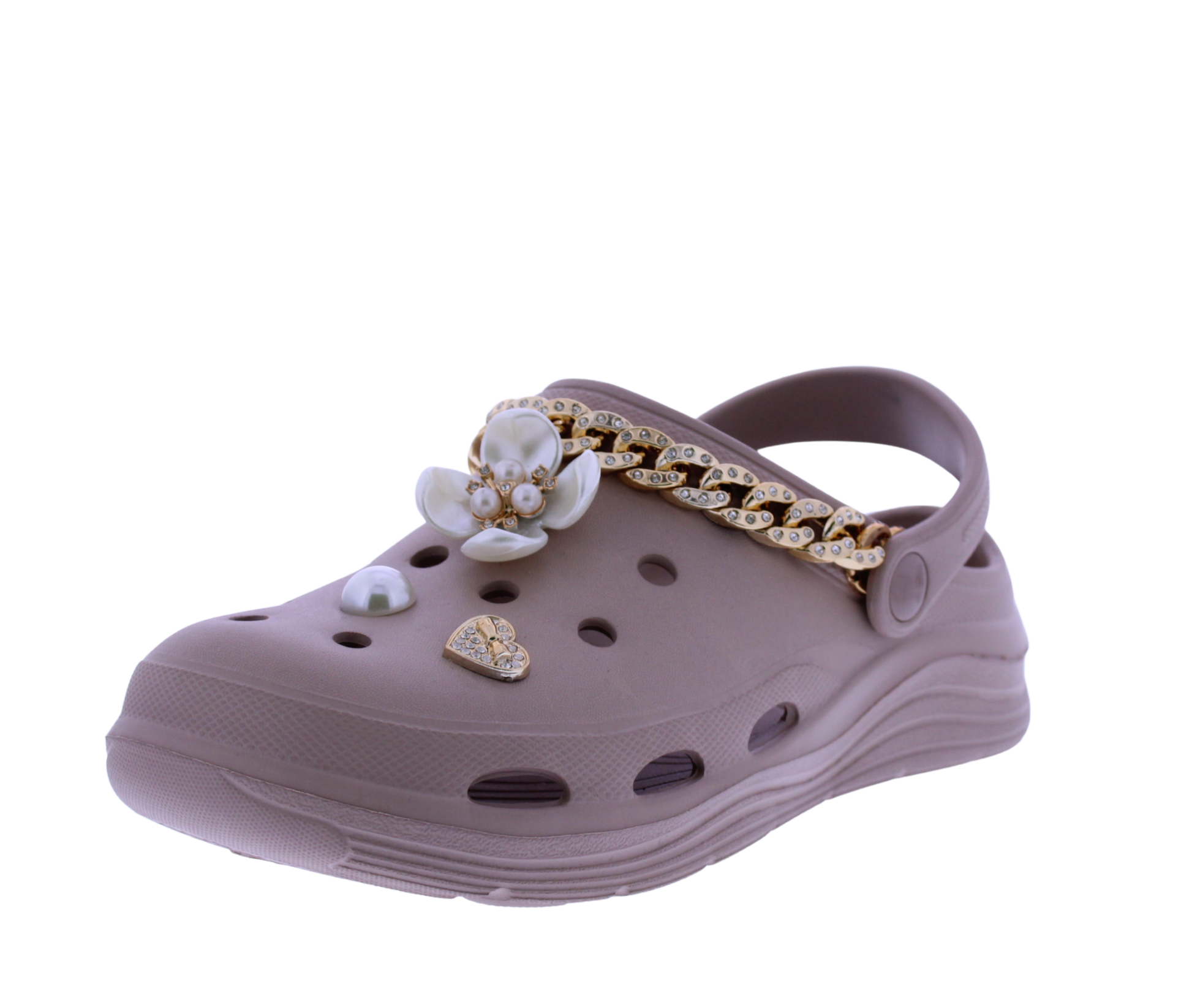 Women Clog with Metal Chain + Charms