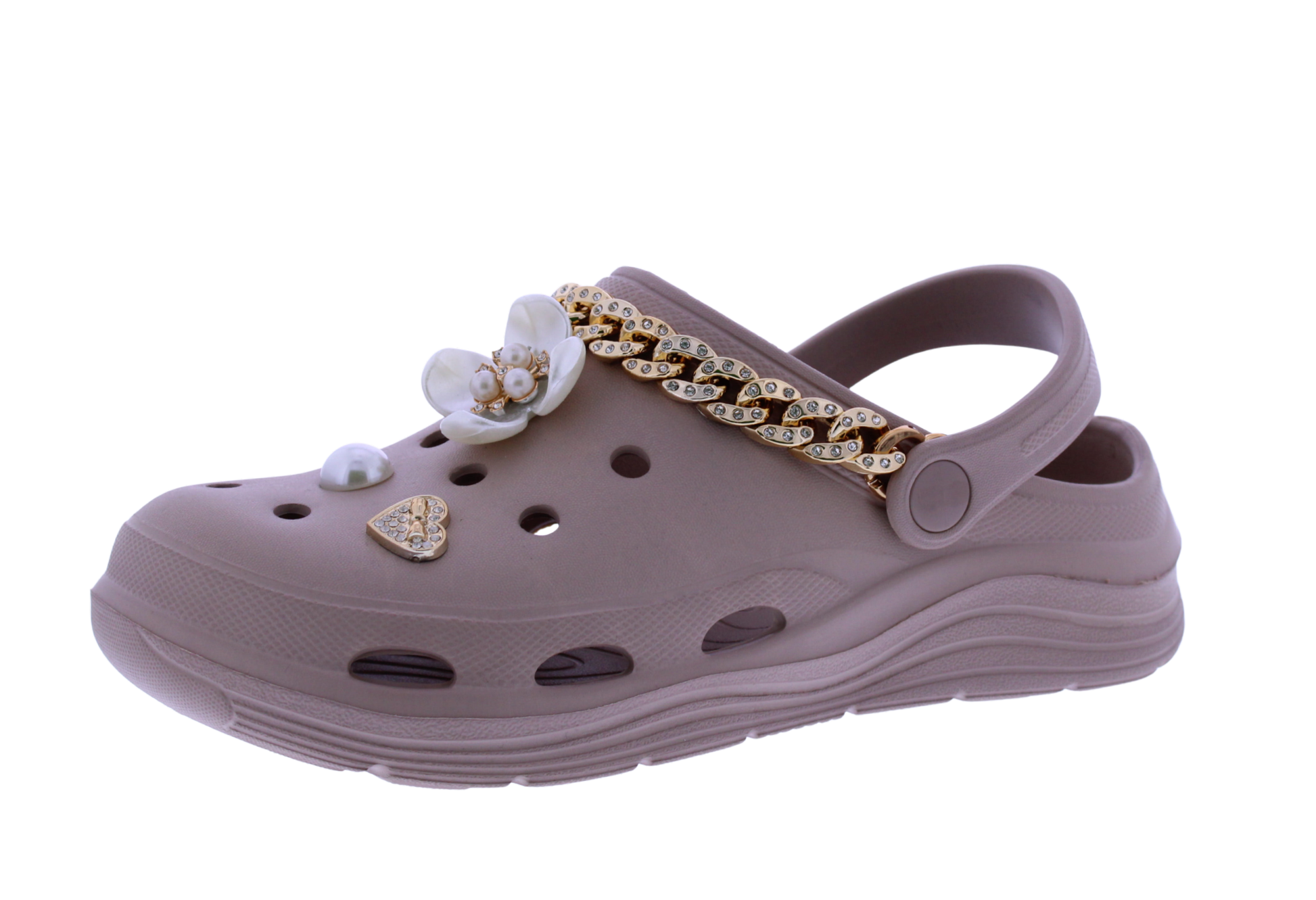 Women Clog with Metal Chain + Charms