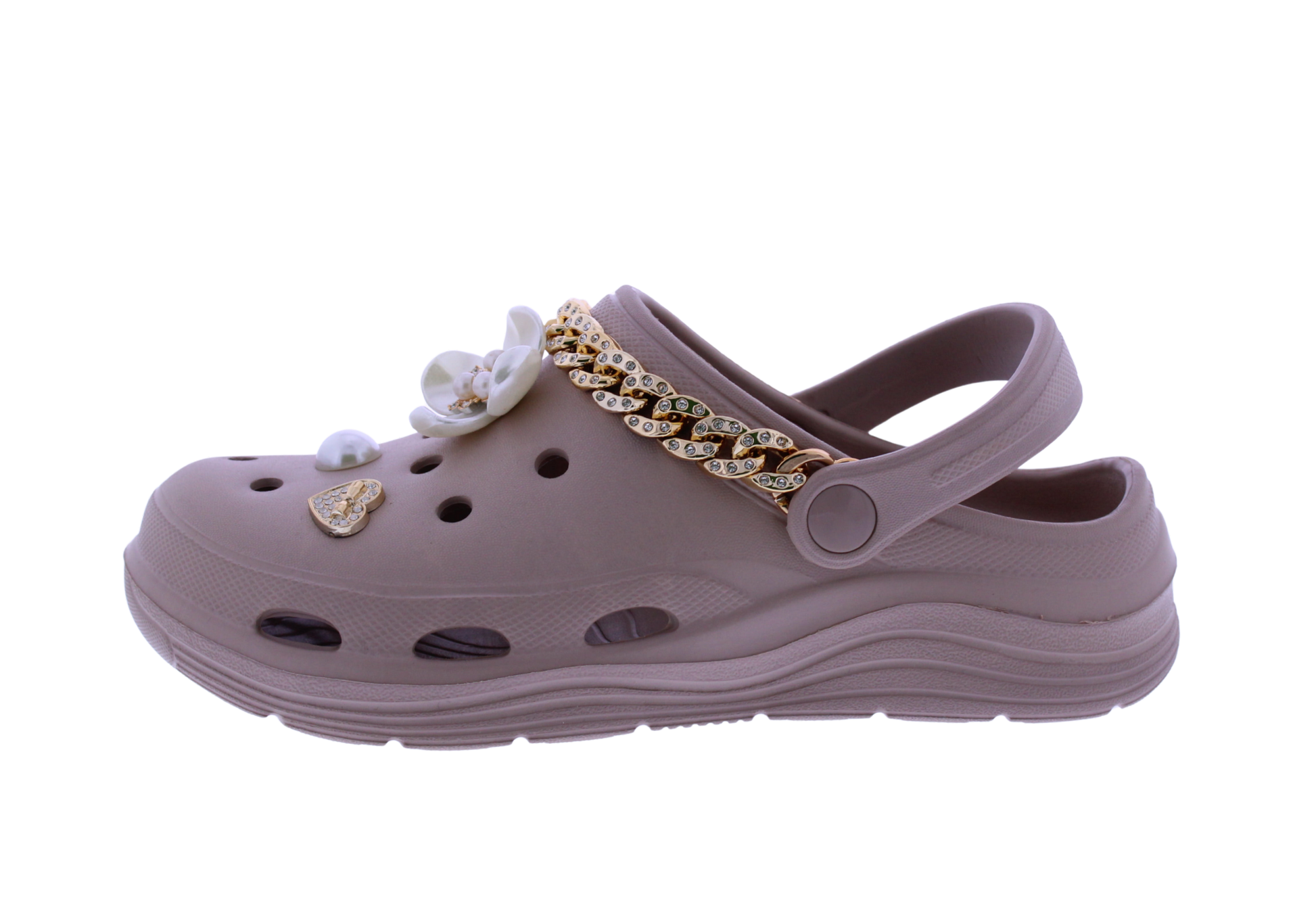 Women Clog with Metal Chain + Charms