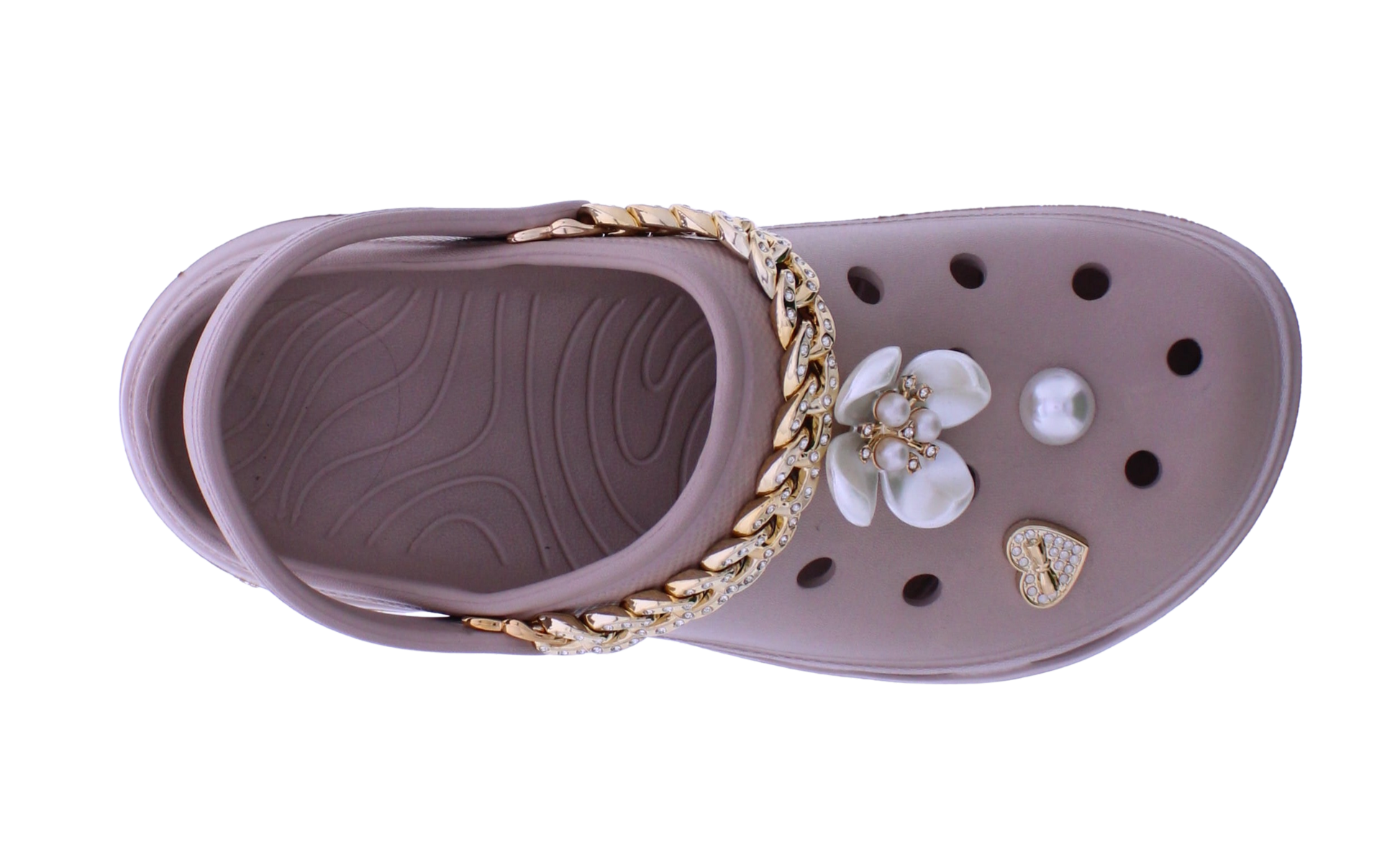 Women Clog with Metal Chain + Charms
