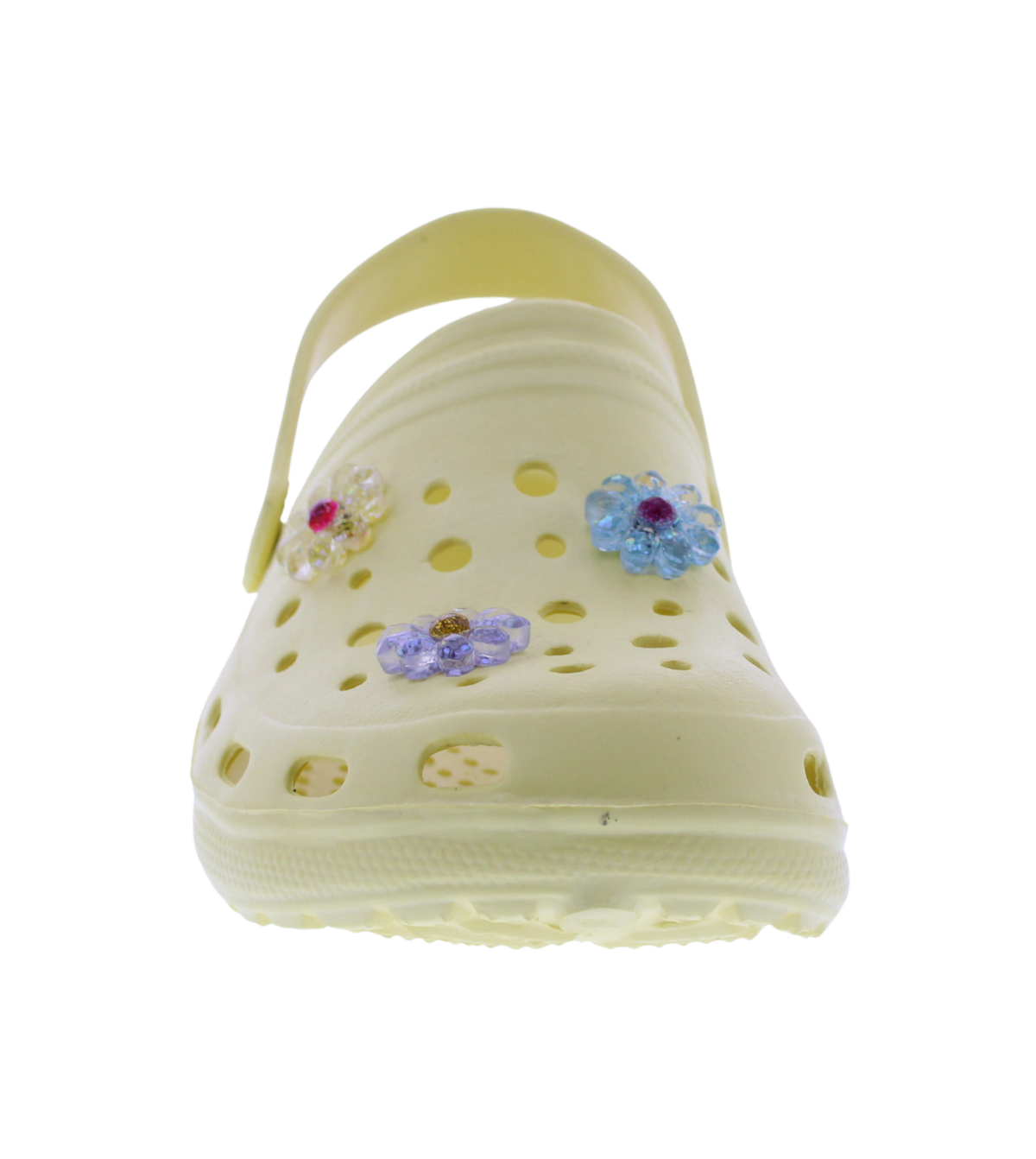 Women's EVA Clog with Glitter Flower Charms