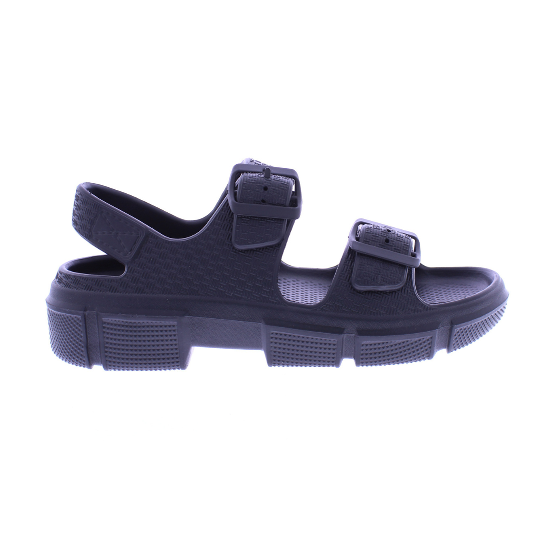 Women Embossed Double Buckle Sandal