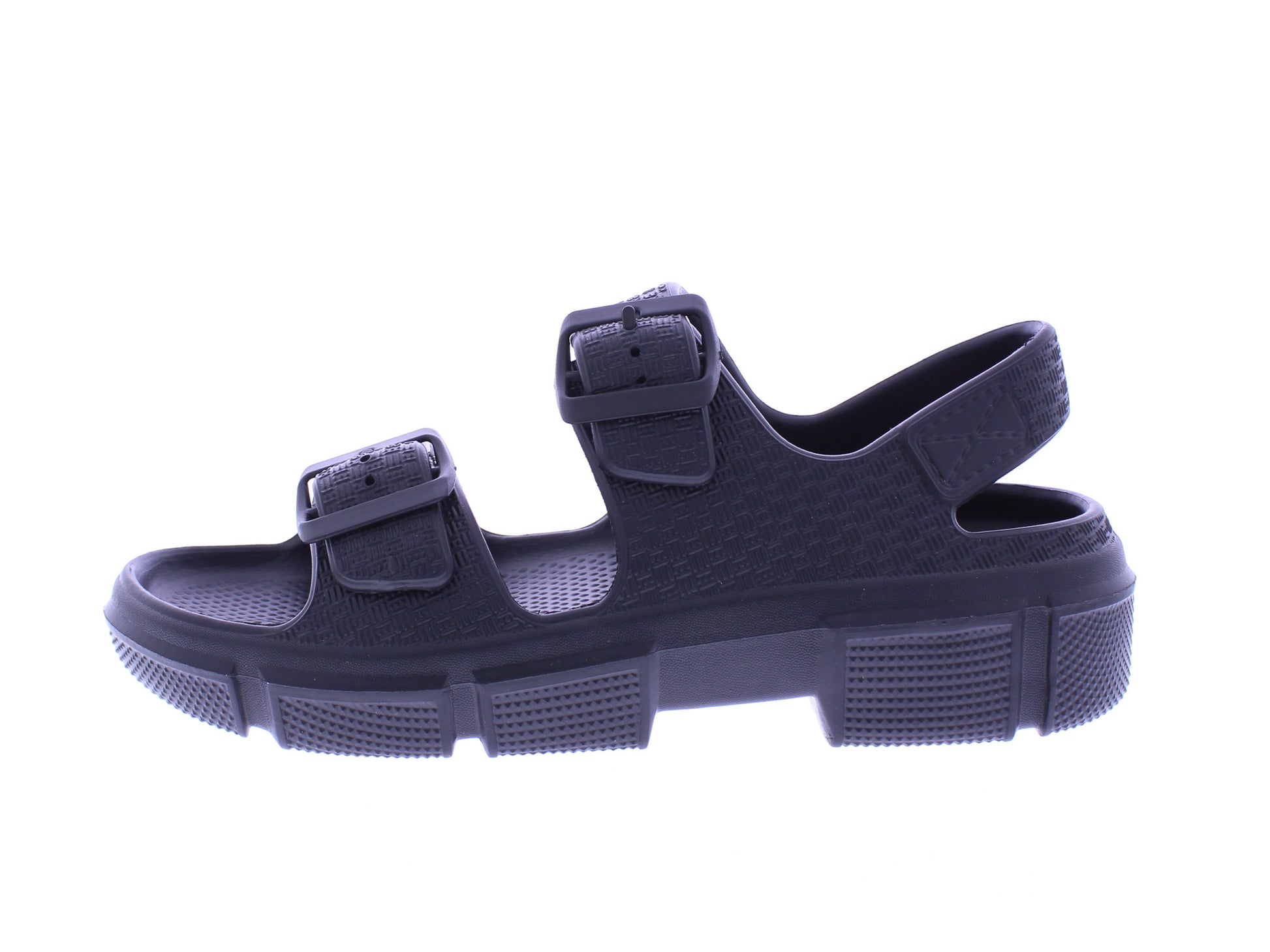 Women Embossed Double Buckle Sandal