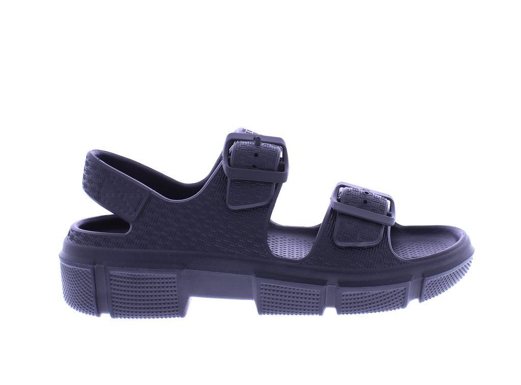 Women Embossed Double Buckle Sandal