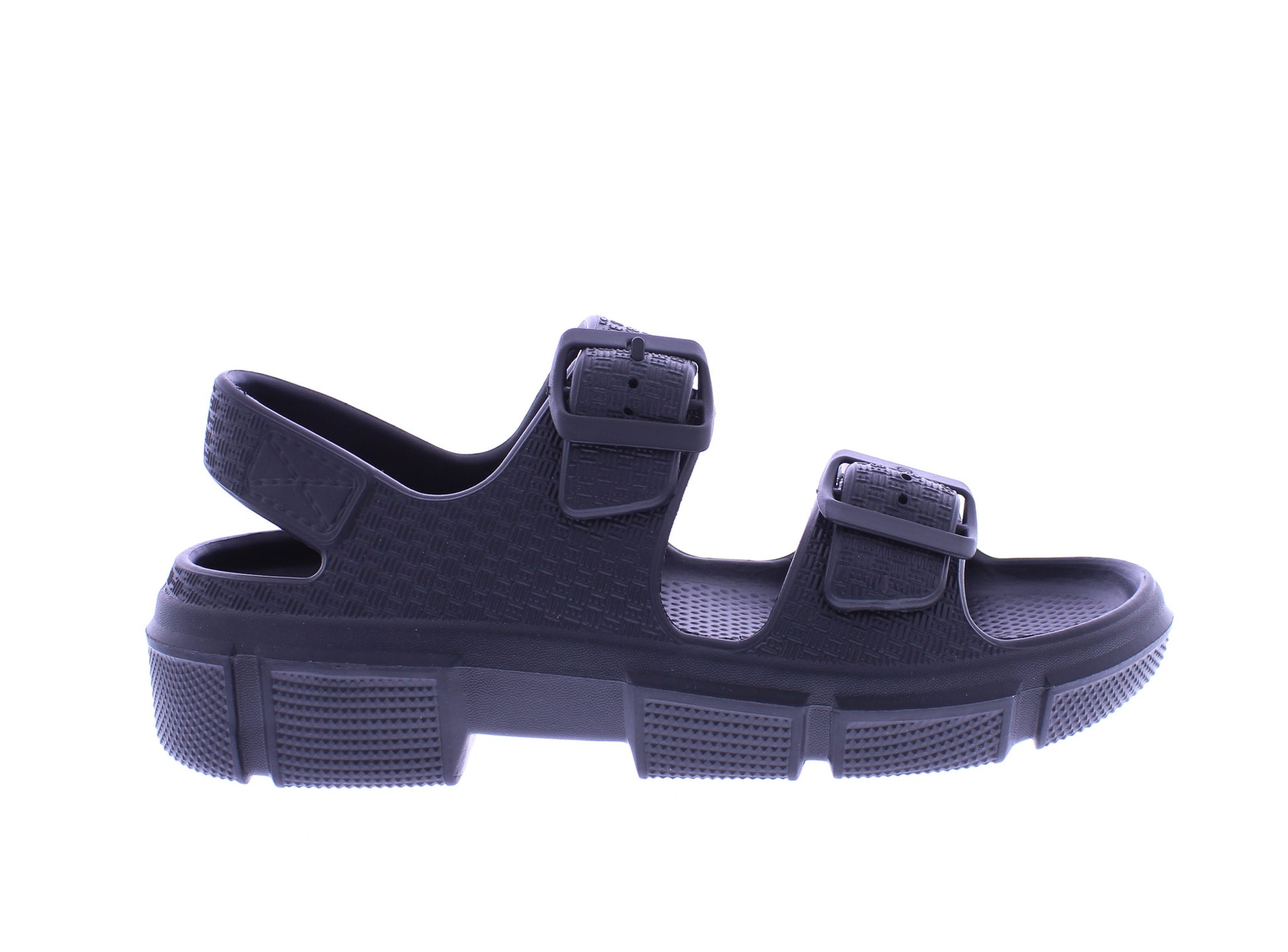 Women Embossed Double Buckle Sandal