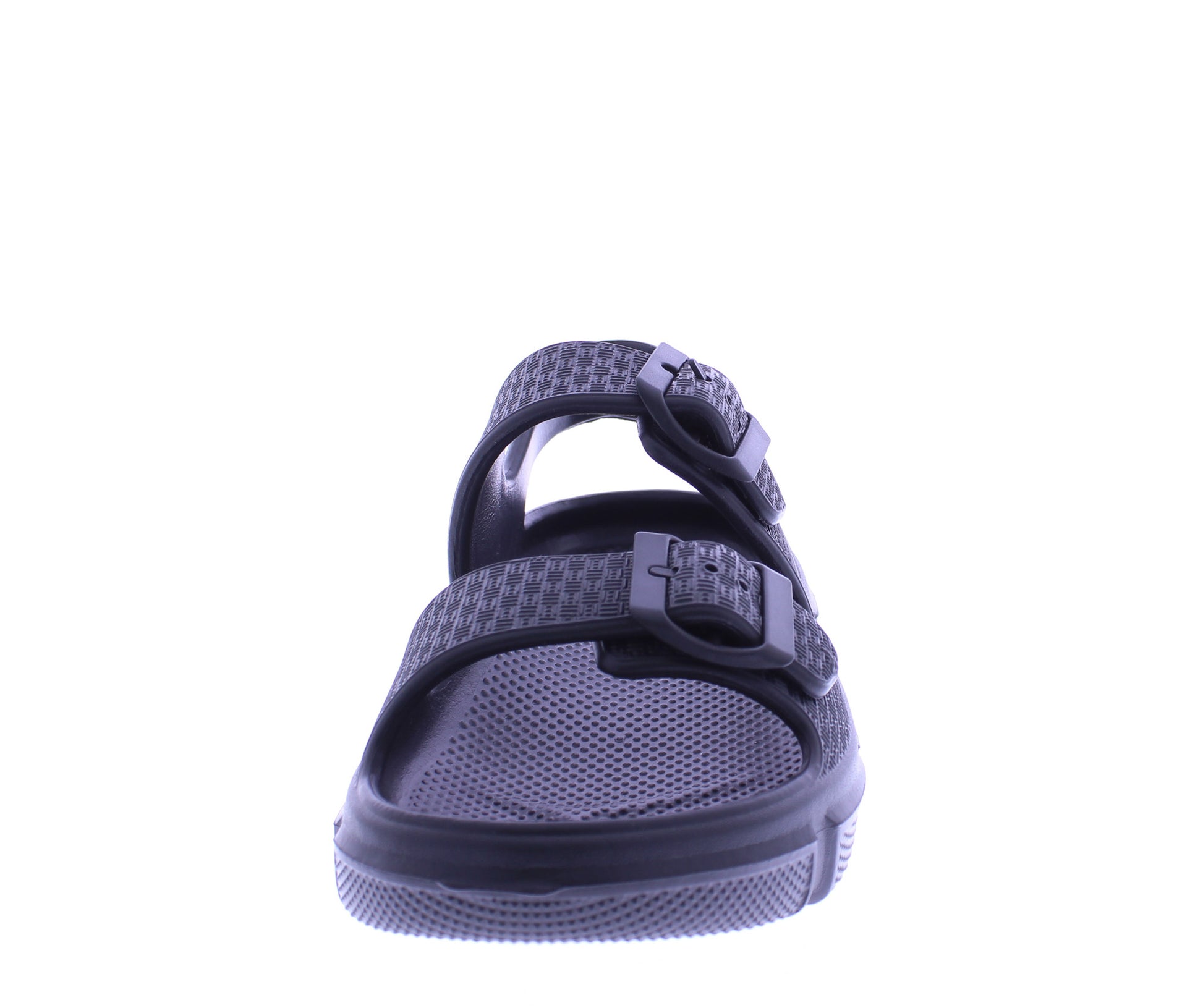 Women Embossed Double Buckle Sandal