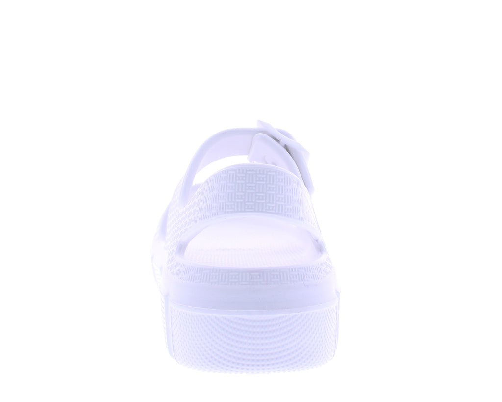 Women Embossed Double Buckle Sandal