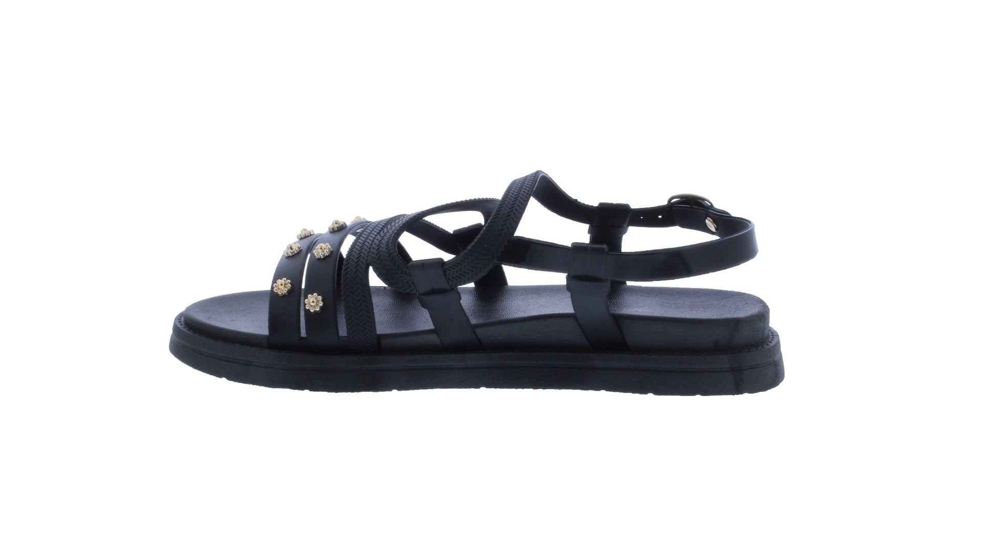 Women Strappy Sandal with Flower Studs