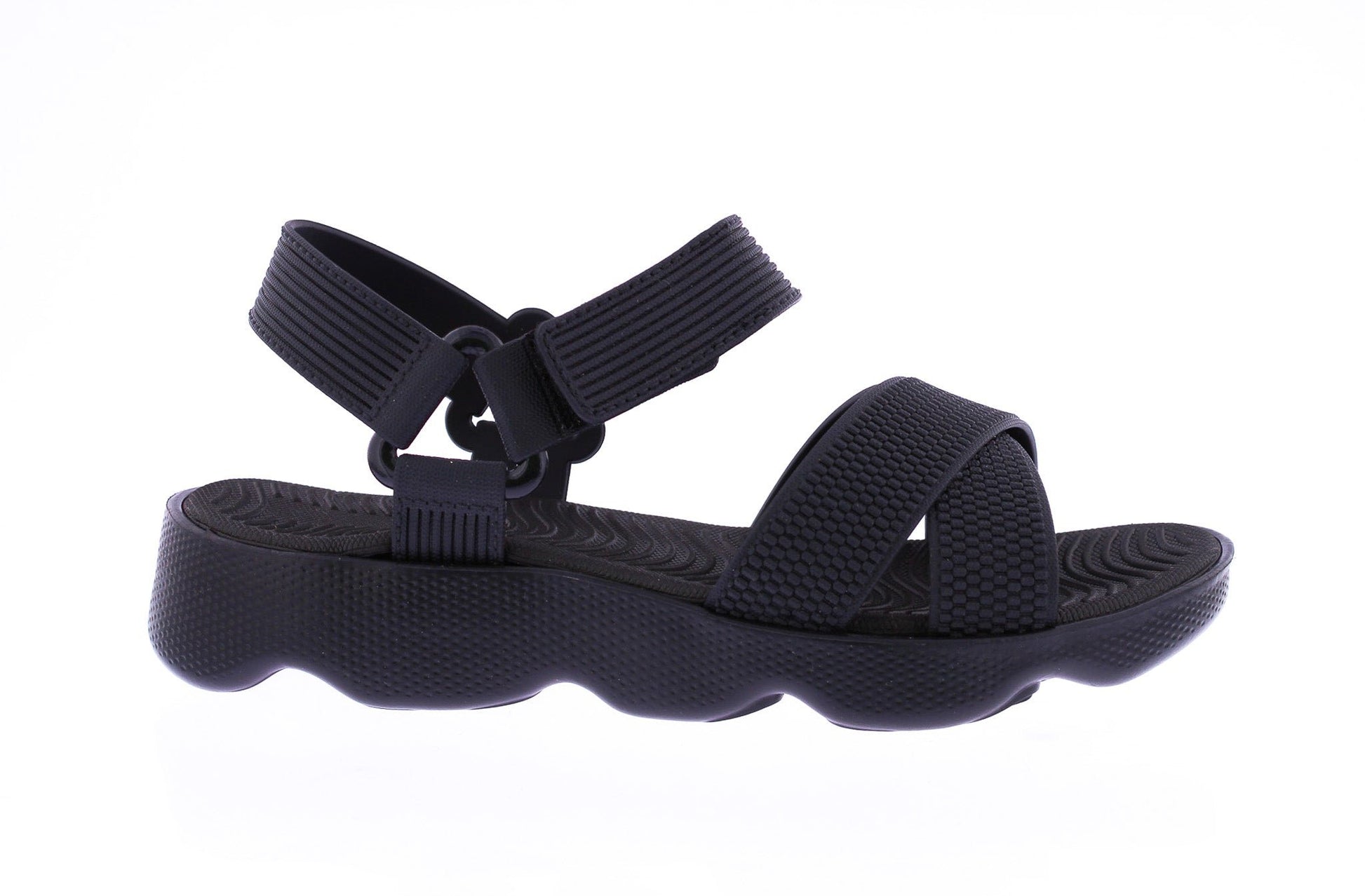 Women Embossed Sandal with Velcro