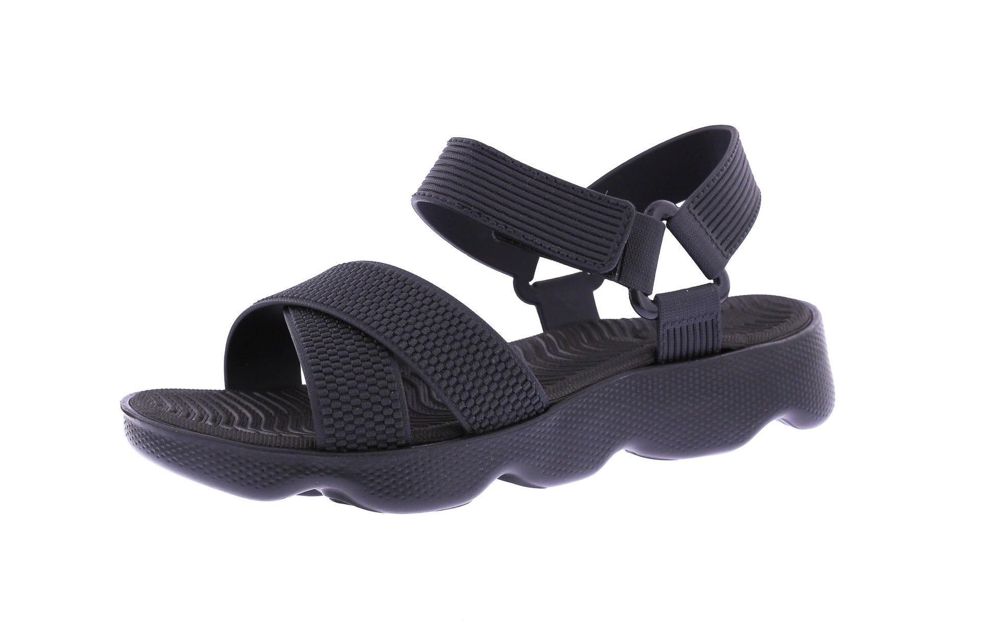 Women Embossed Sandal with Velcro