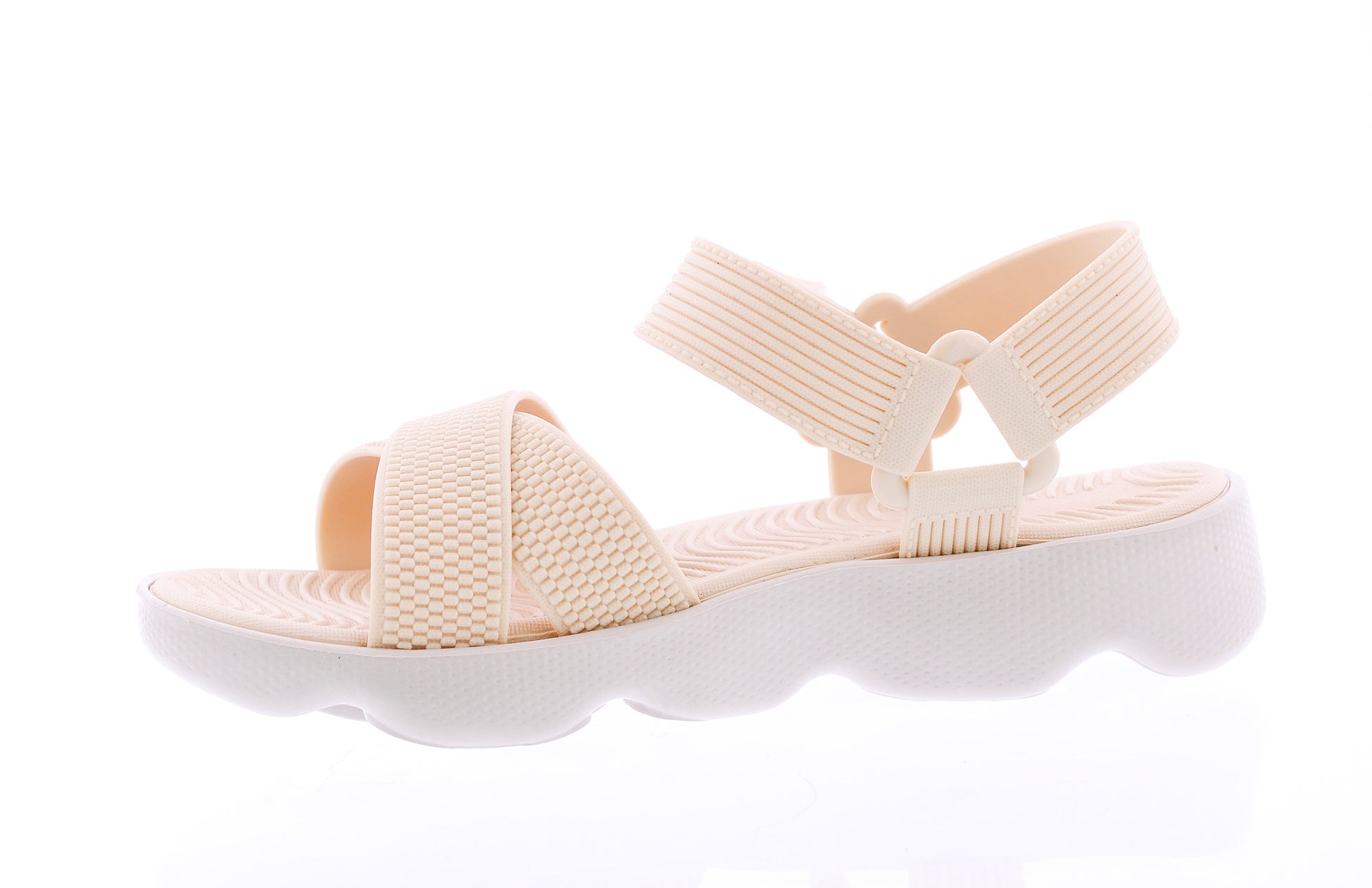 Women Embossed Sandal with Velcro