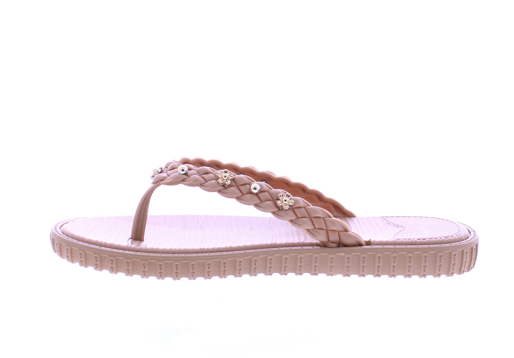 Women Flip Flop with Gold Studs