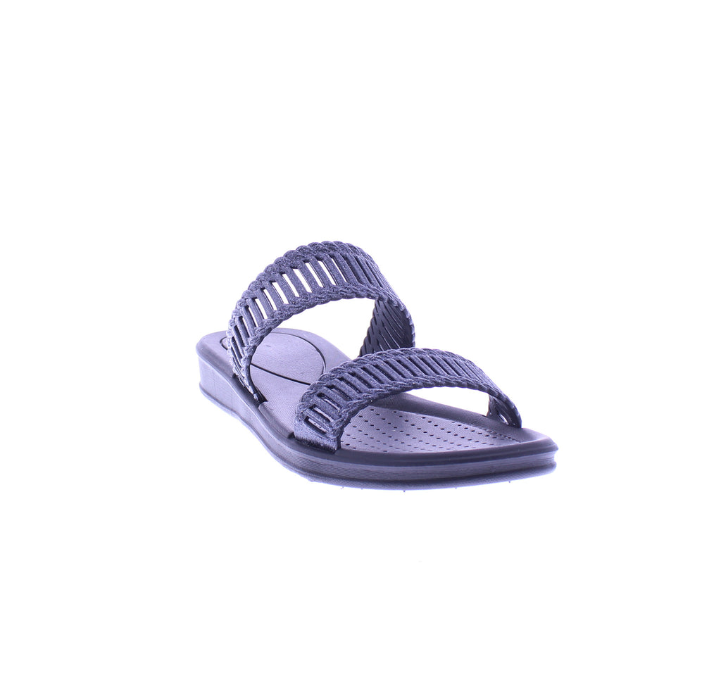 Women Double Band Glitter Slide
