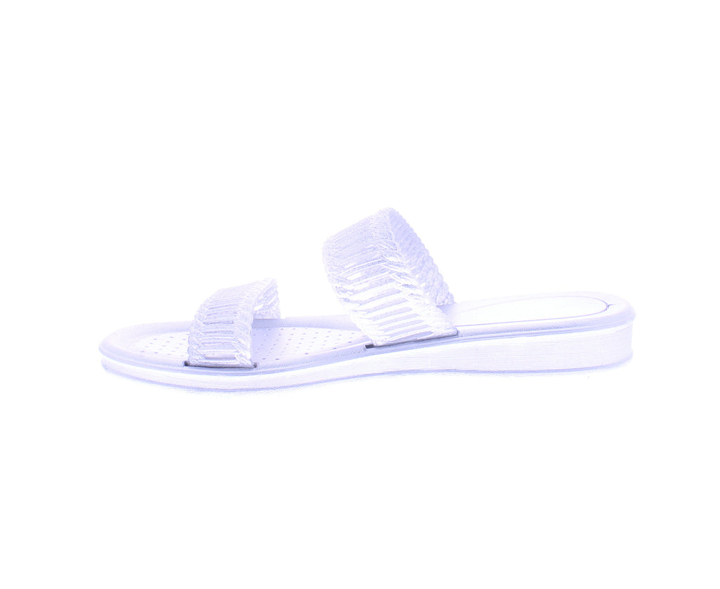 Women Double Band Glitter Slide