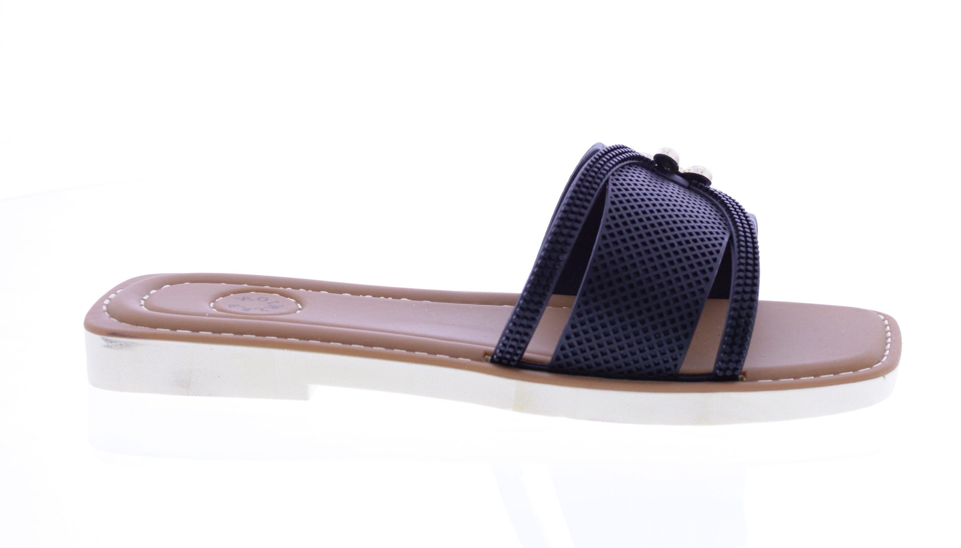 Women Slide with Flower Metal Charm