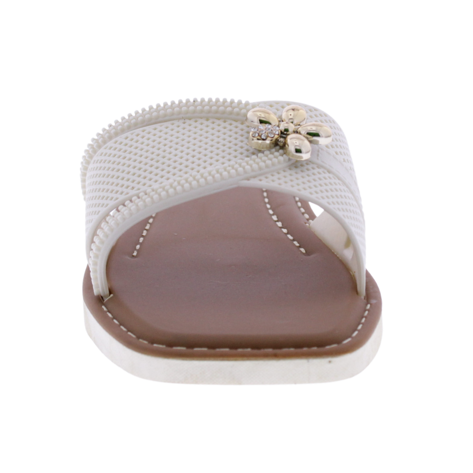 Women Slide with Flower Metal Charm