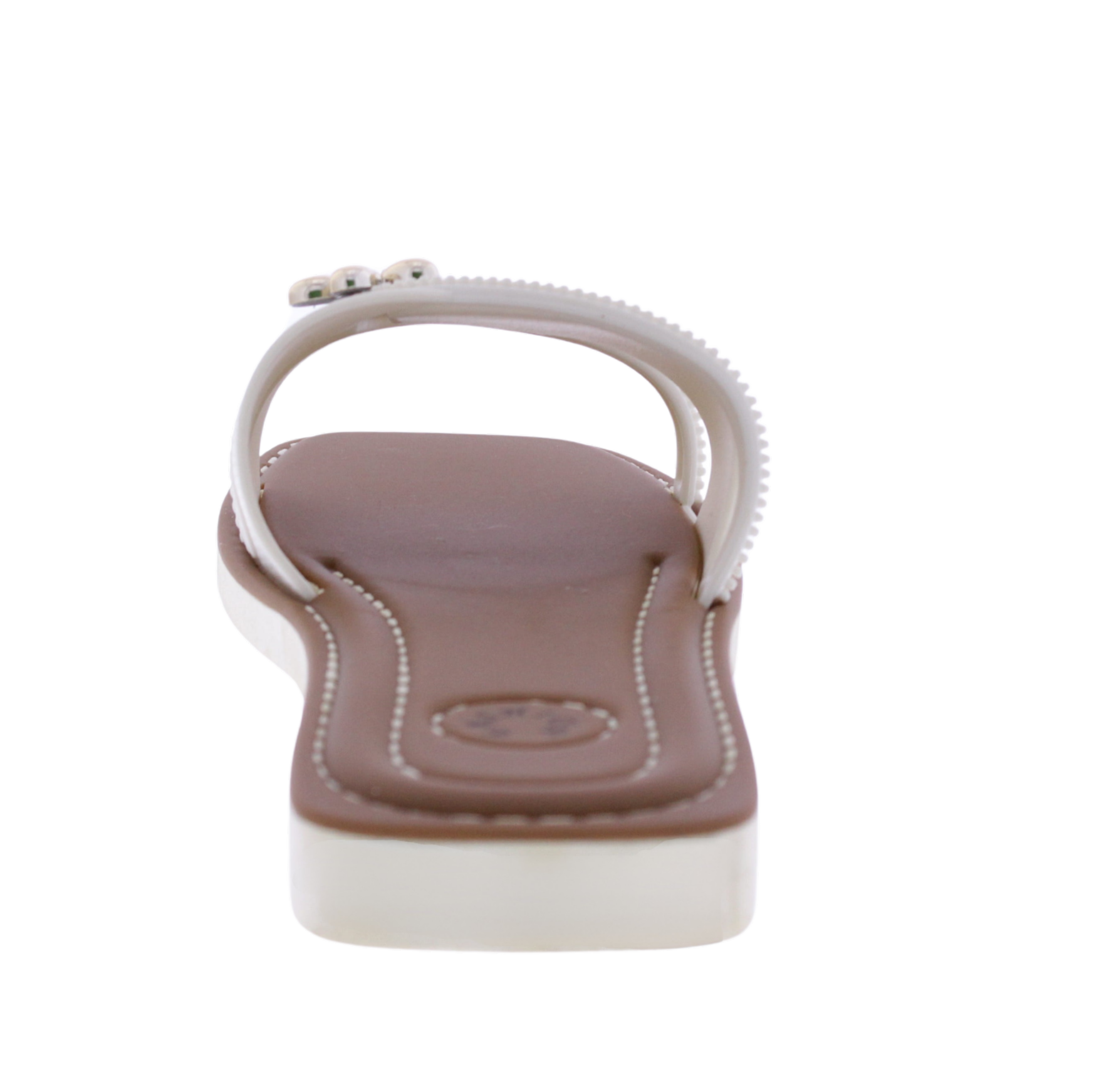 Women Slide with Flower Metal Charm