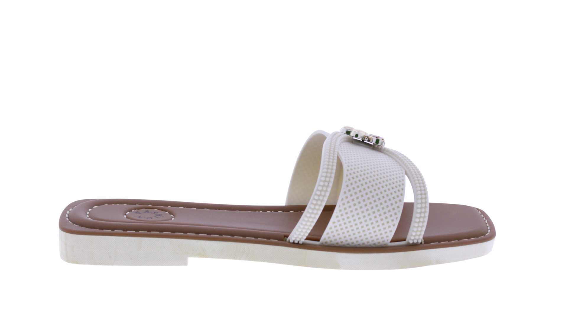 Women Slide with Flower Metal Charm