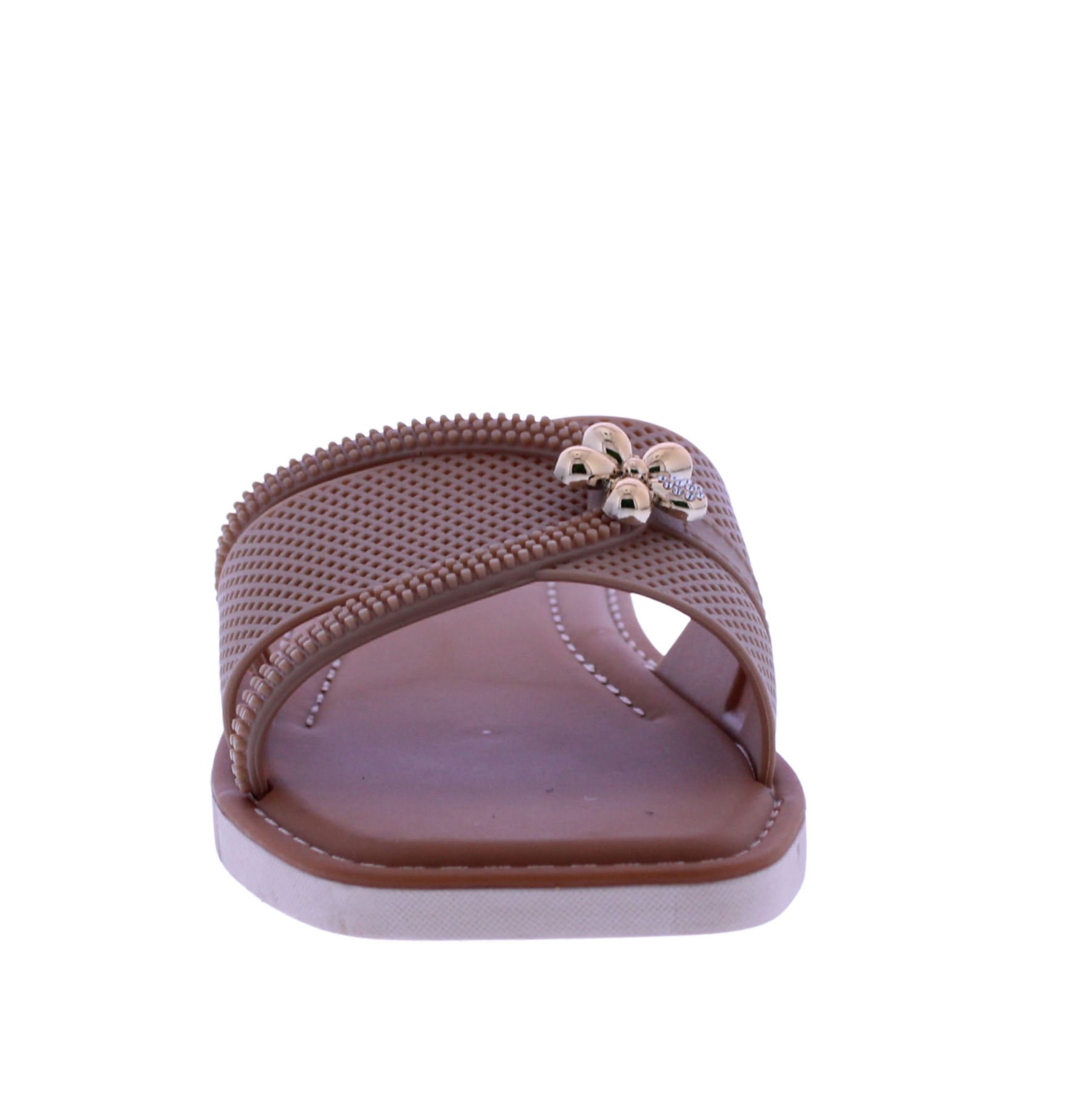 Women Slide with Flower Metal Charm