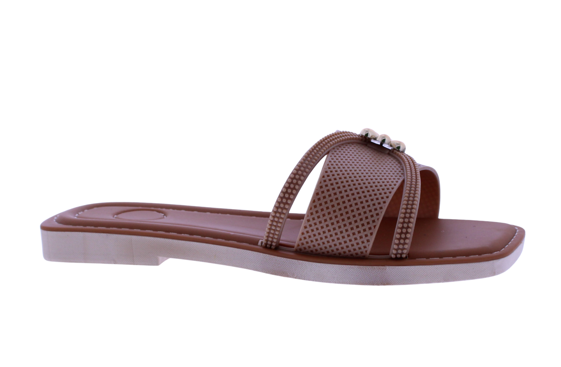 Women Slide with Flower Metal Charm