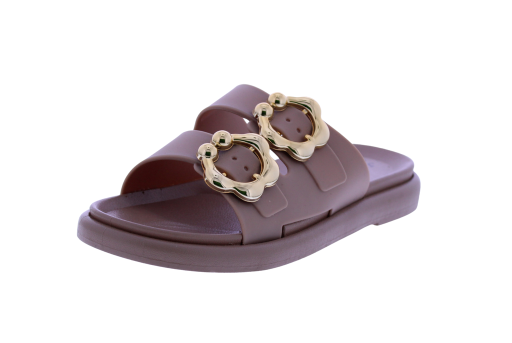 Women Double Buckle Slide