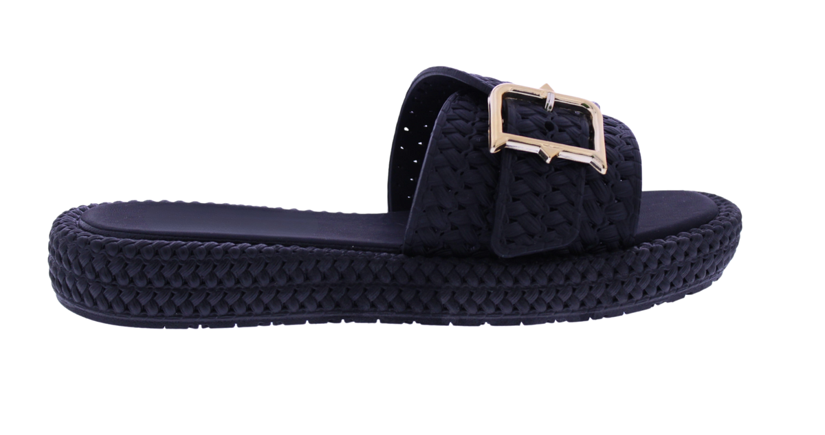 Women’s Woven Buckle Slide Sandals