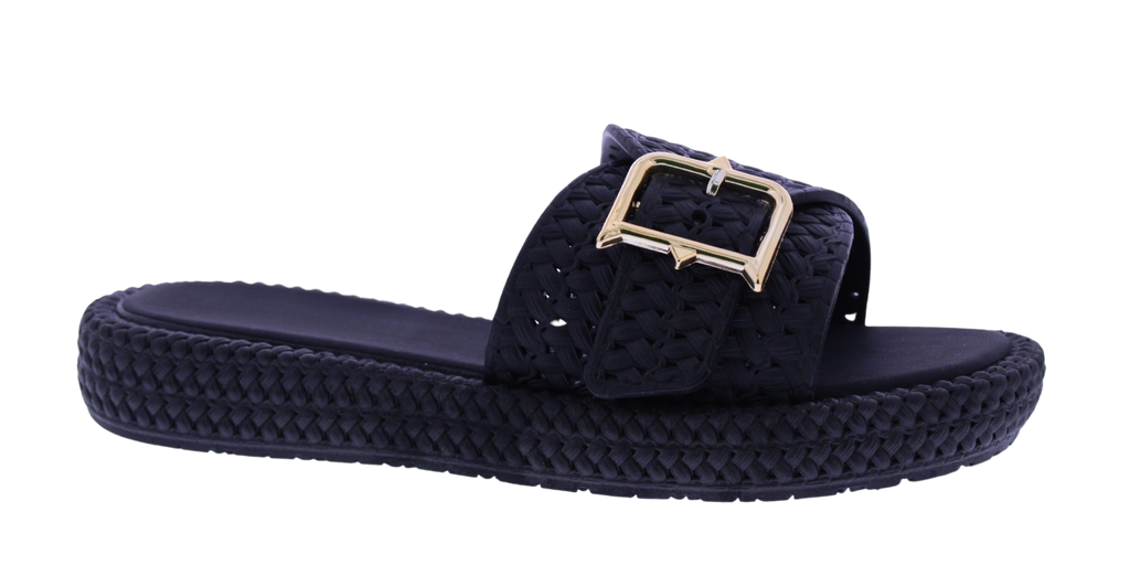 Women’s Woven Buckle Slide Sandals