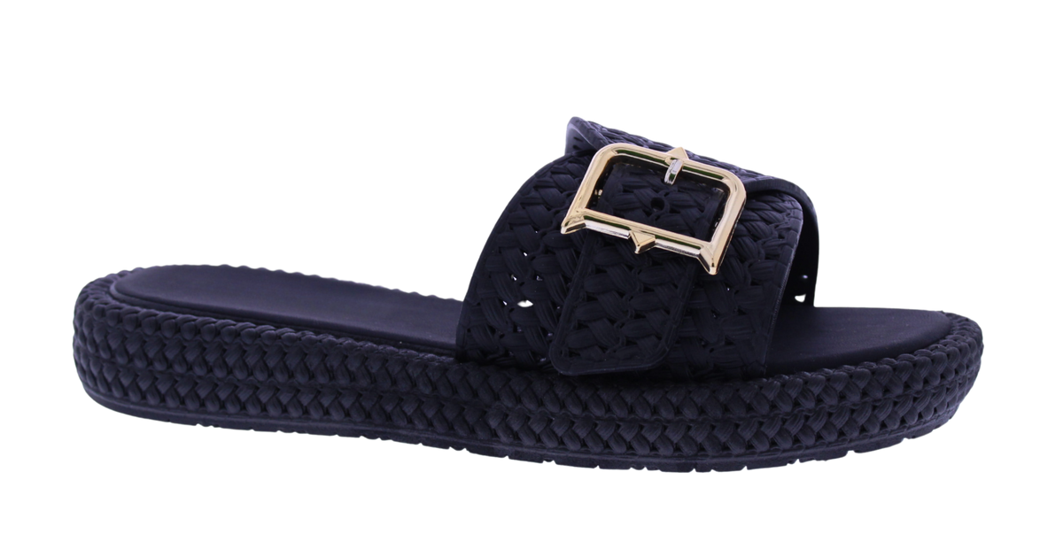 Women’s Woven Buckle Slide Sandals