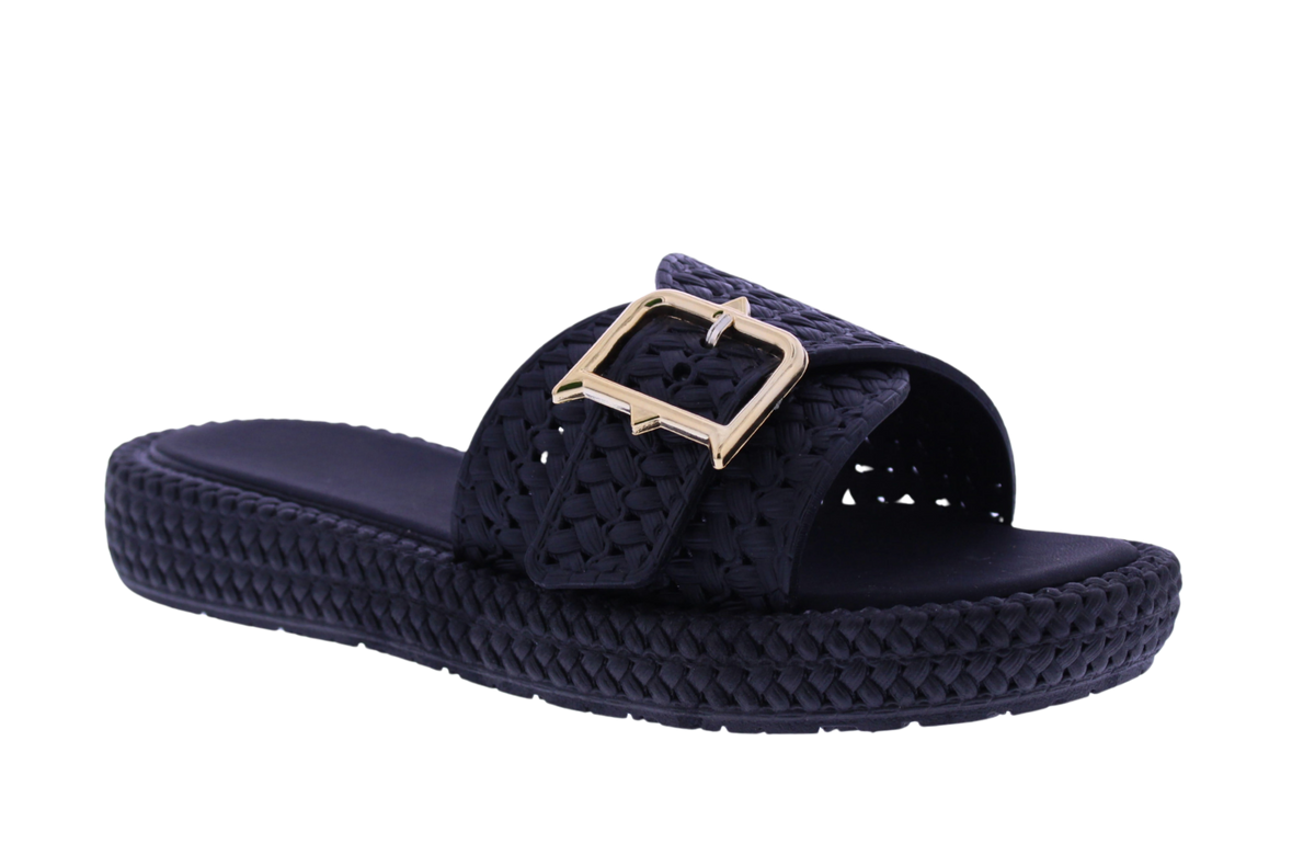 Women’s Woven Buckle Slide Sandals