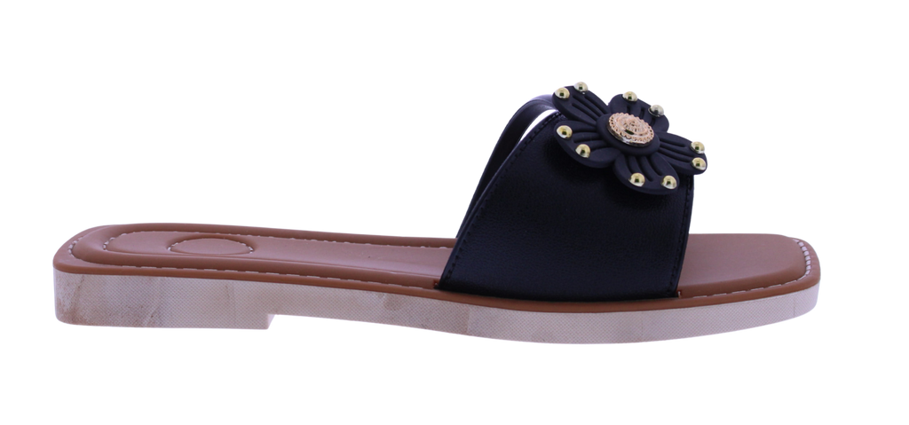 Women's Studded Flower Slide