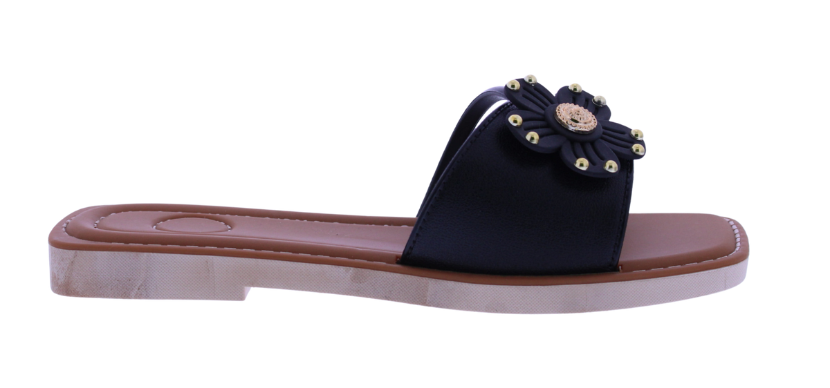 Women's Studded Flower Slide