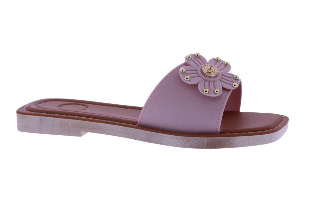 Women's Studded Flower Slide