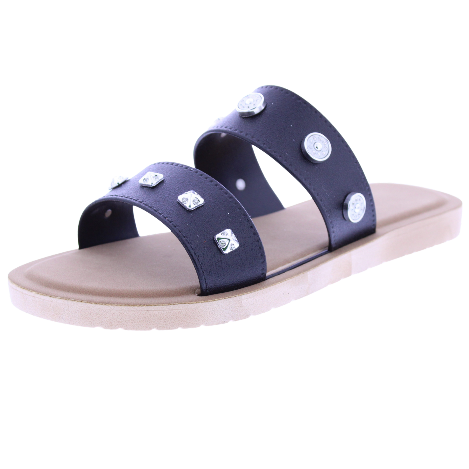 Women Metal Charm Slip On
