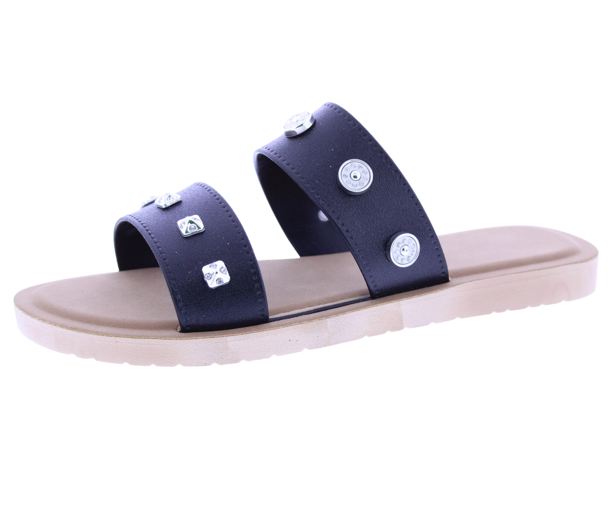 Women Metal Charm Slip On