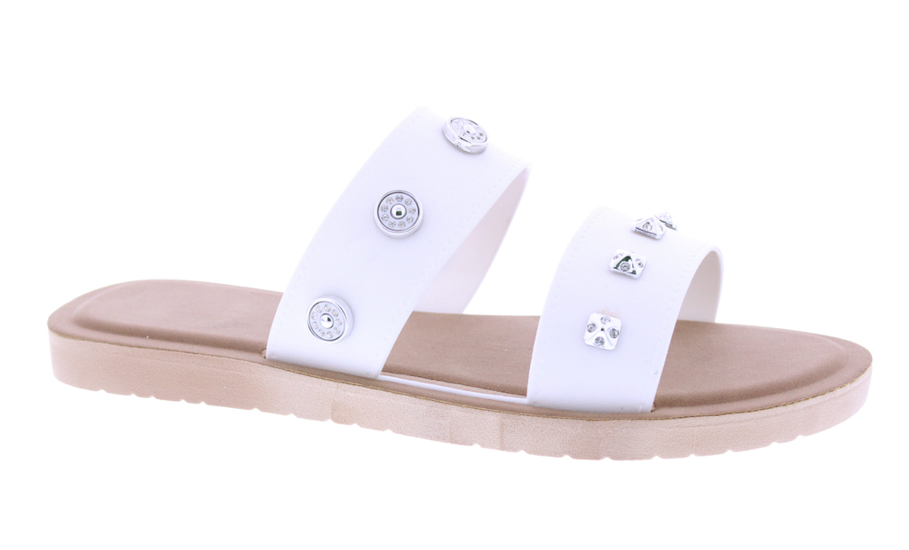 Women Metal Charm Slip On
