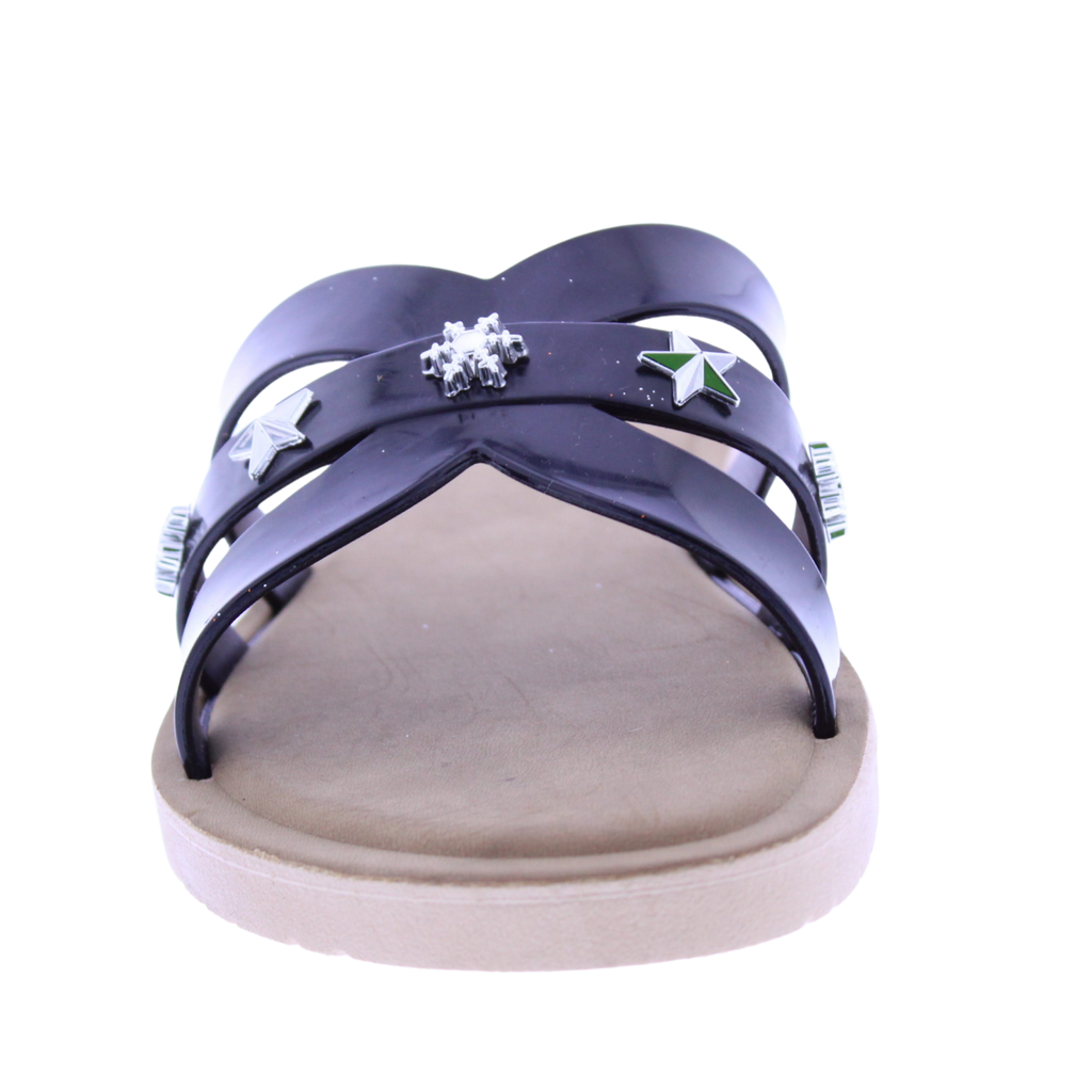 Women Metallic Charm Slip On