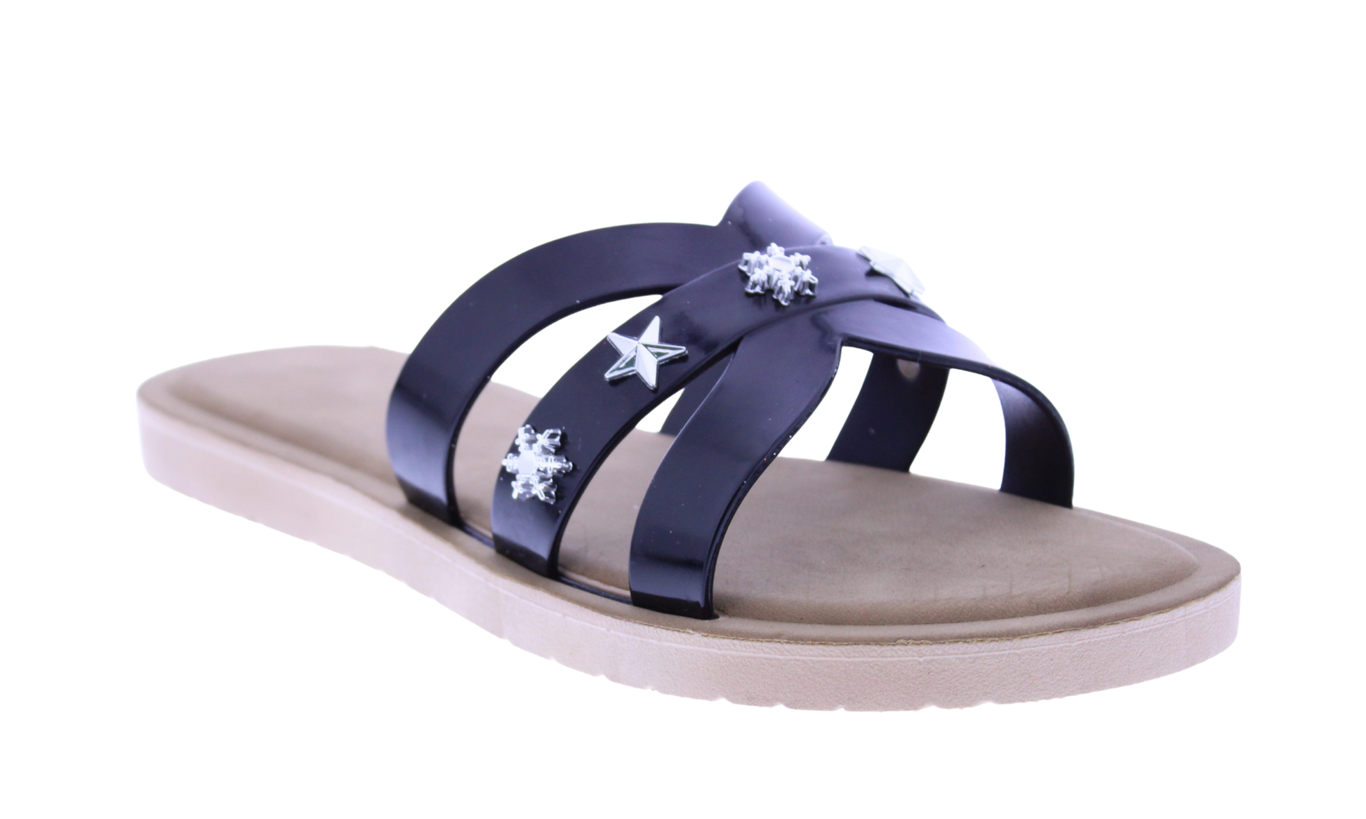 Women Metallic Charm Slip On