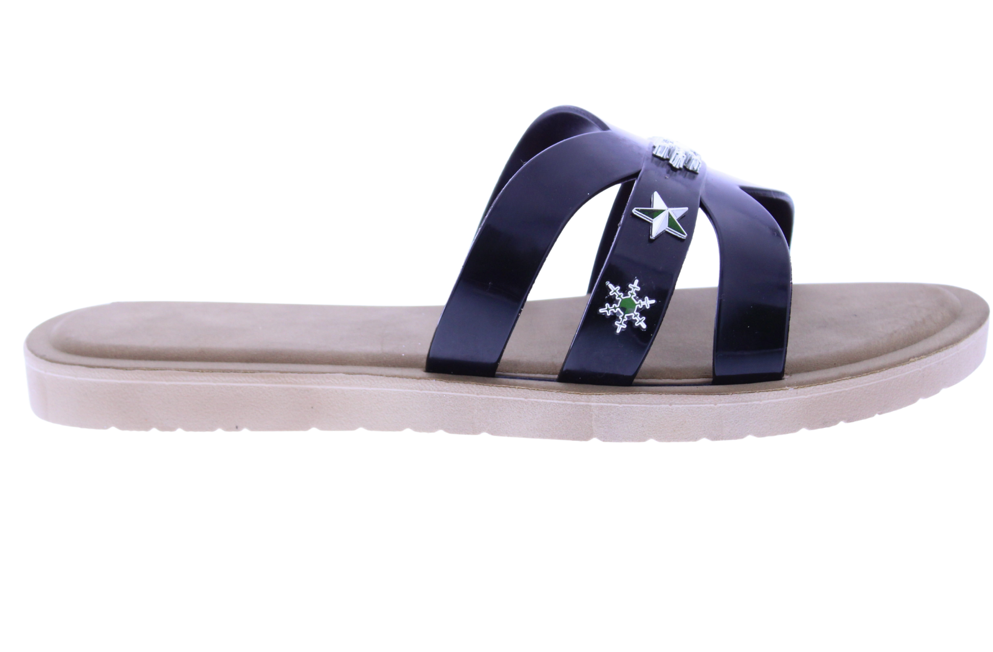 Women Metallic Charm Slip On