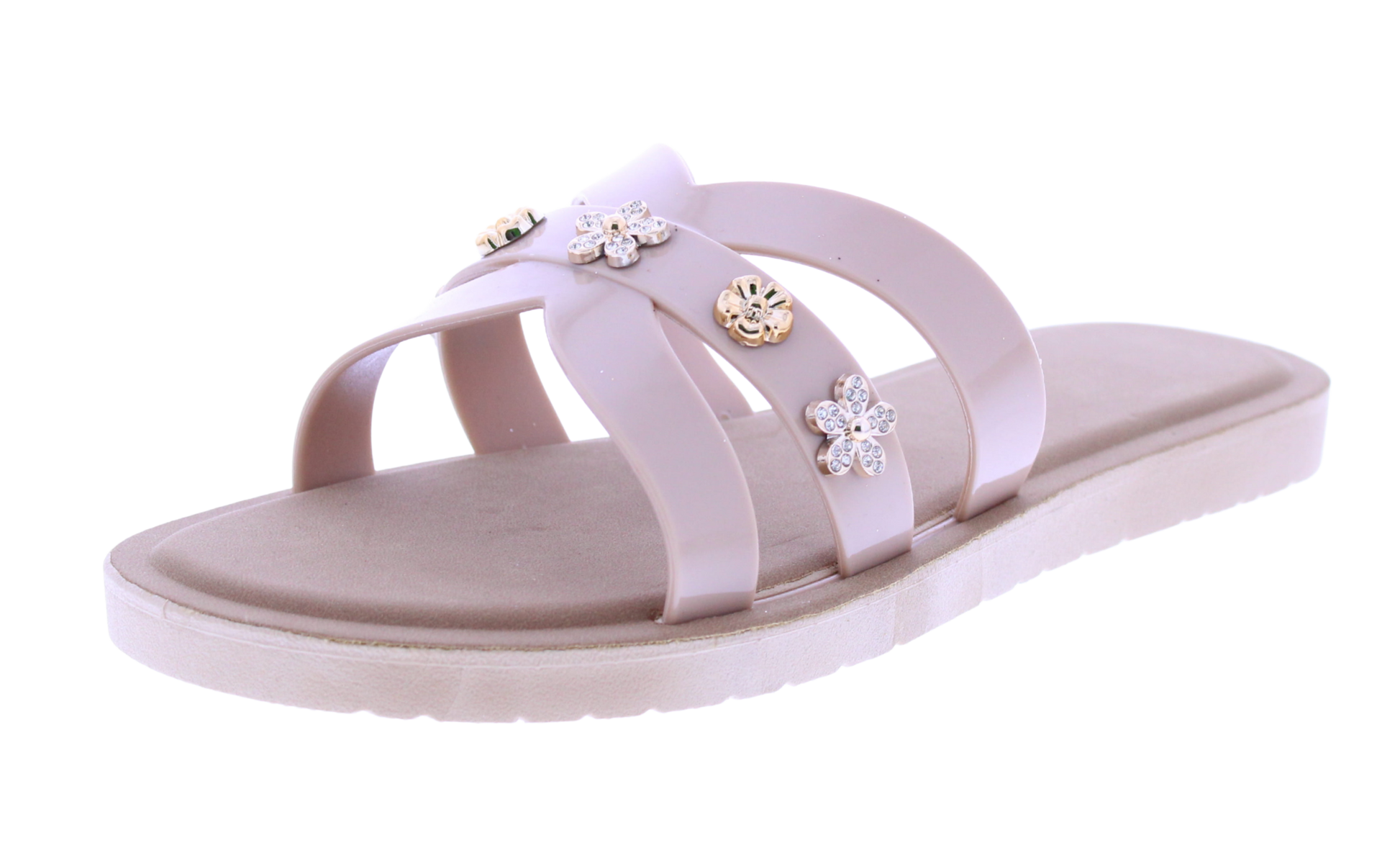 Women Metallic Charm Slip On