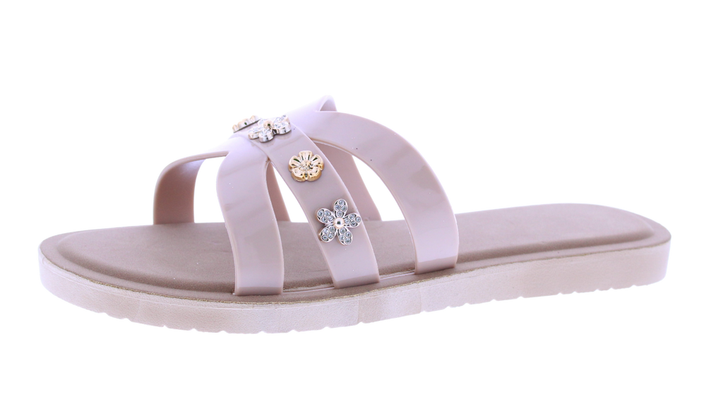 Women Metallic Charm Slip On