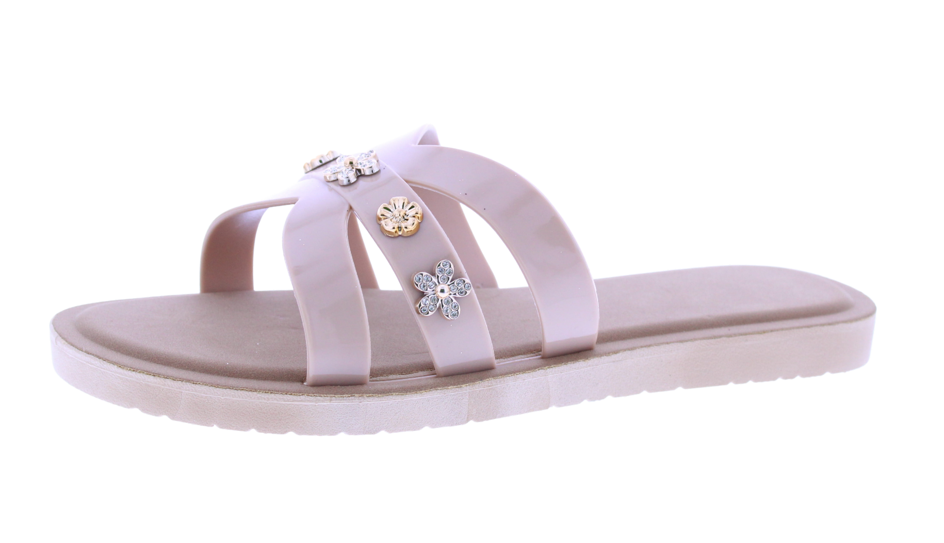 Women Metallic Charm Slip On