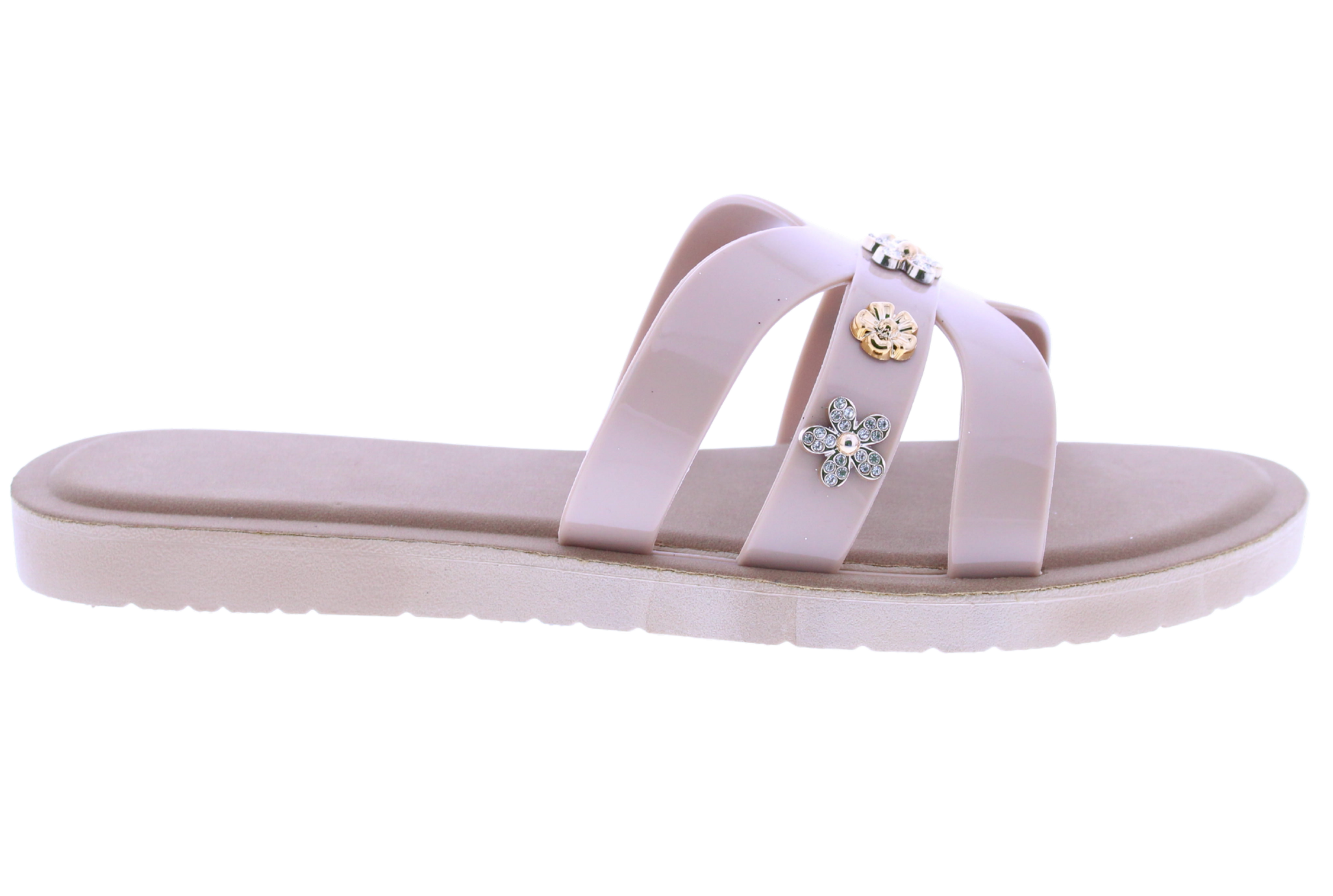 Women Metallic Charm Slip On