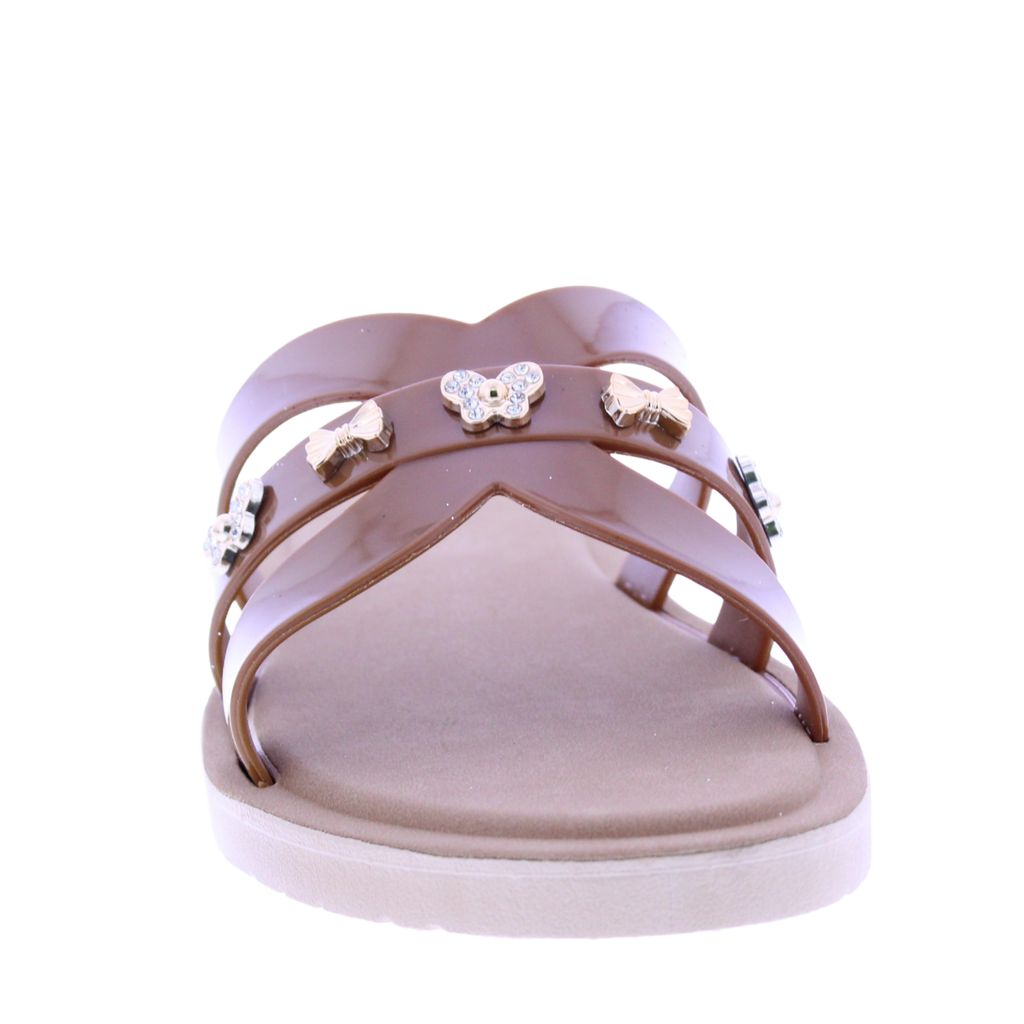 Women Metallic Charm Slip On