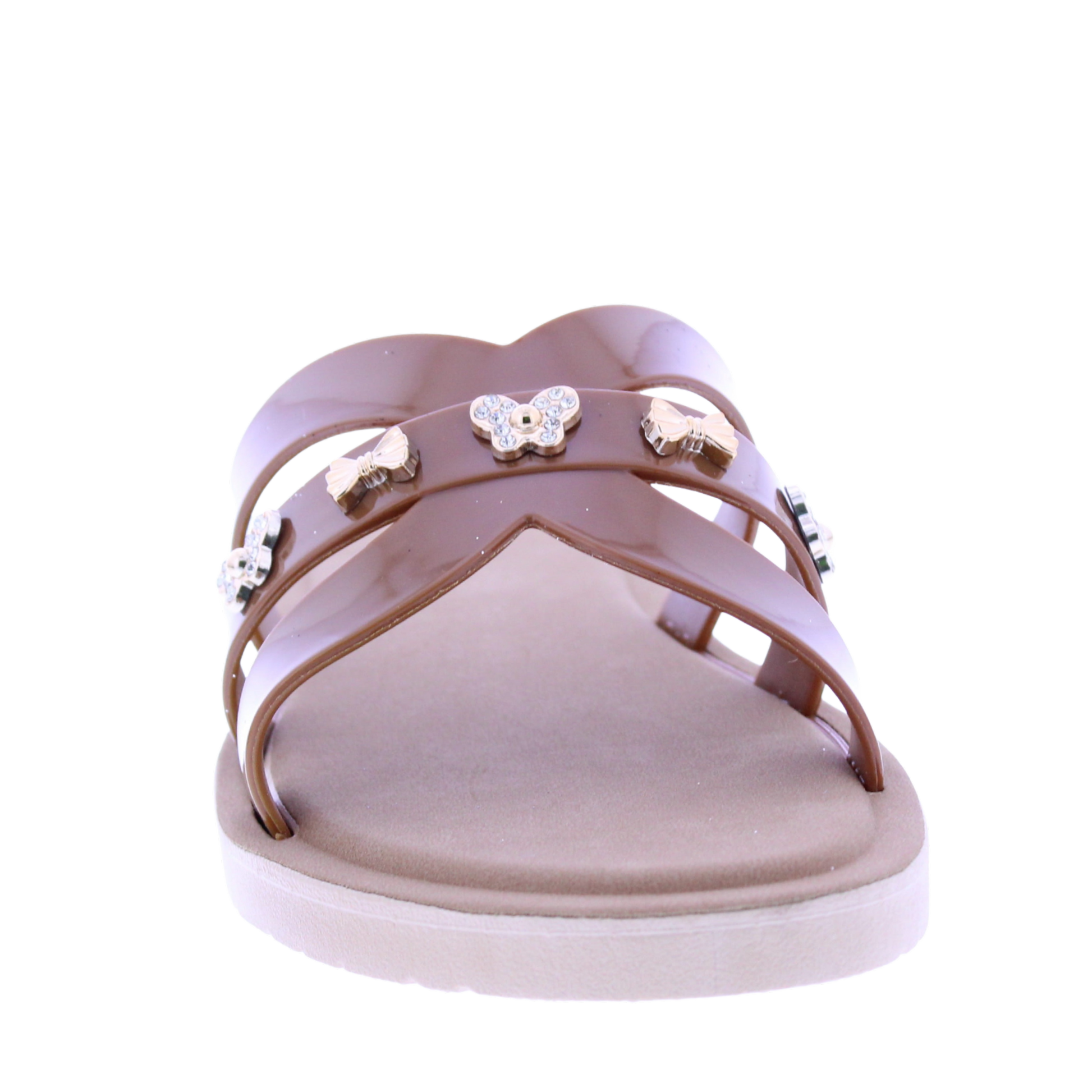Women Metallic Charm Slip On