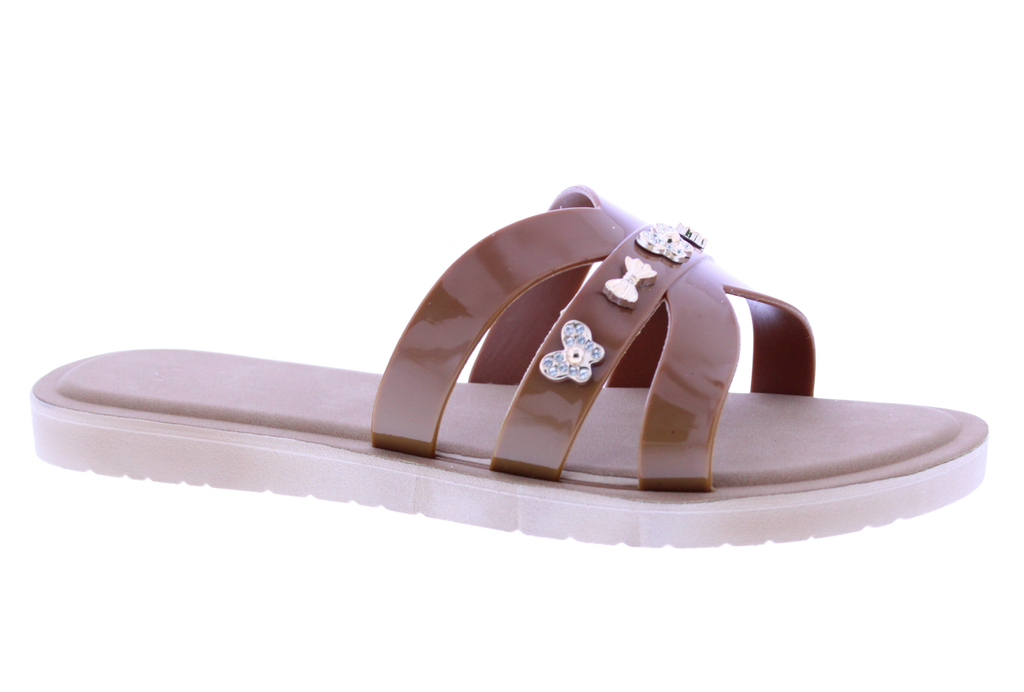 Women Metallic Charm Slip On