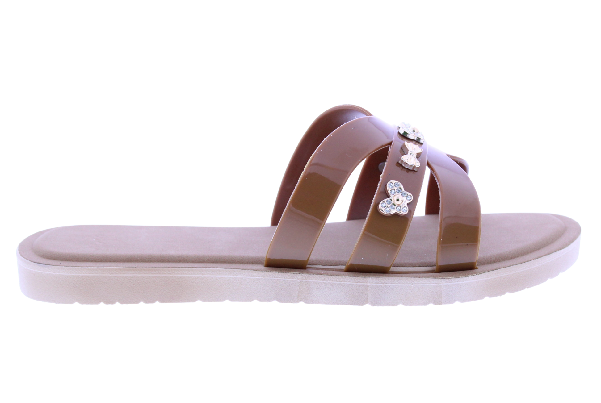 Women Metallic Charm Slip On