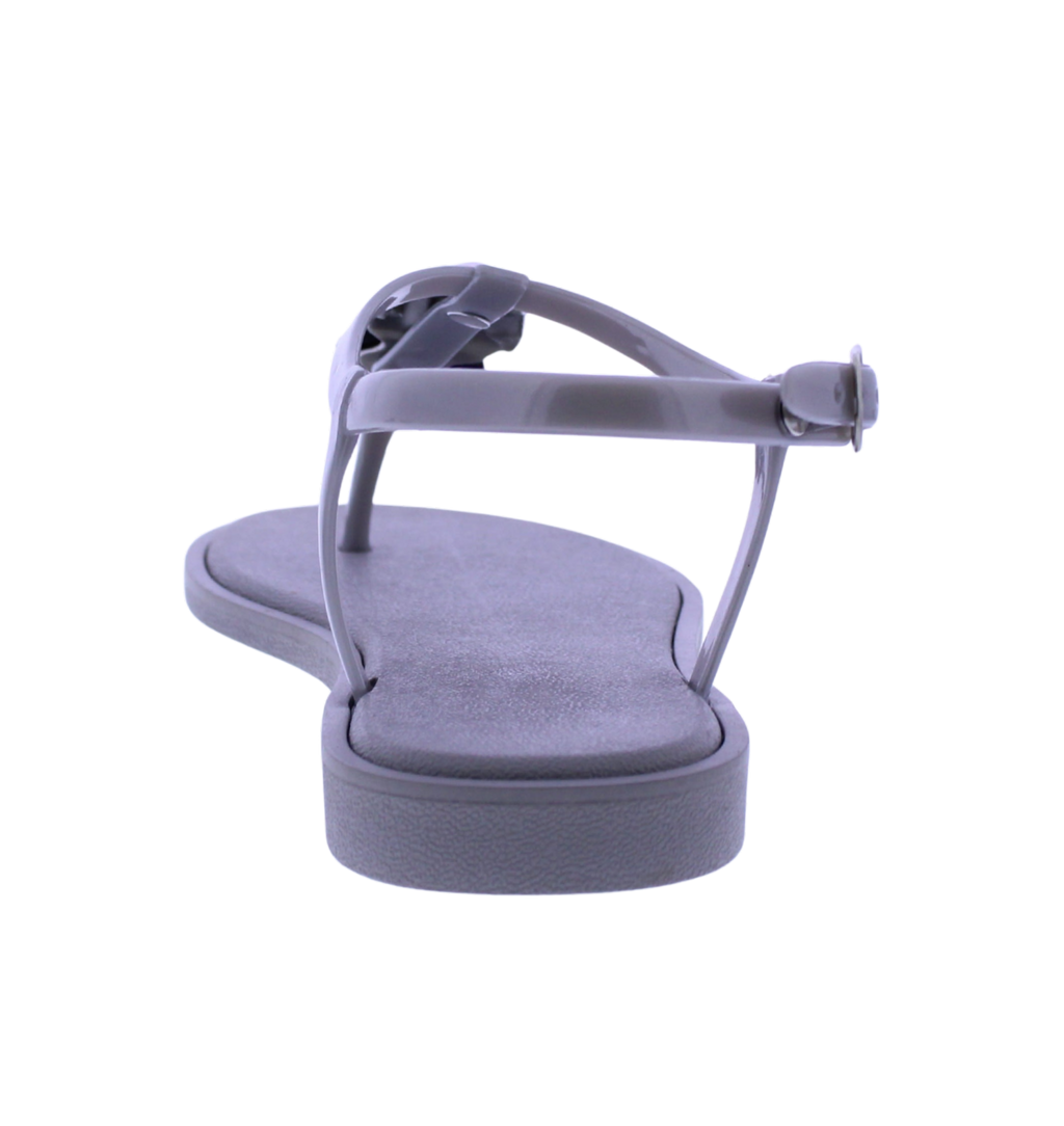 Women's T-Strap Sandal with Metallic Accents